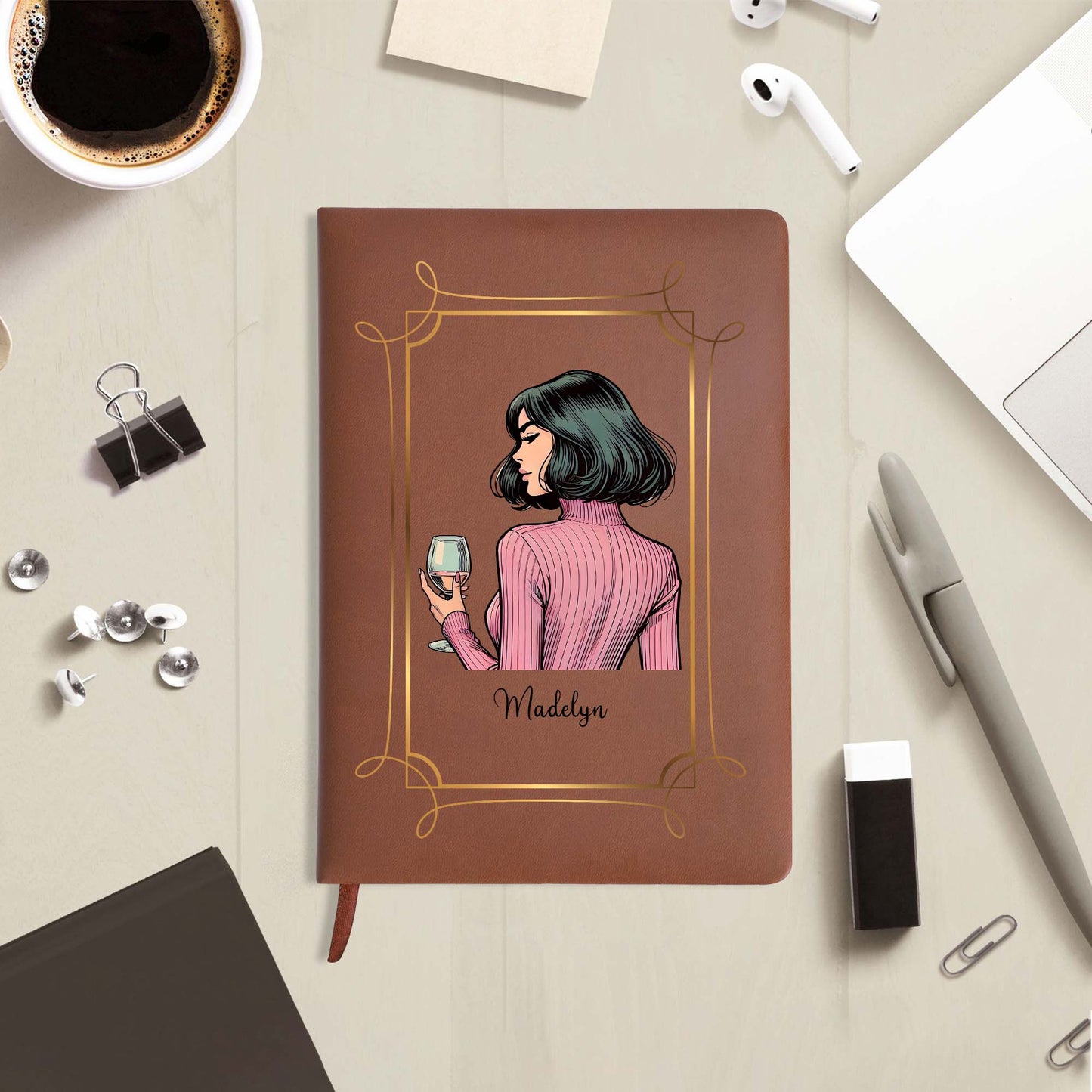 To My Badass Daughter Storm Reminder From Mom - Personalized Custom Leather Journal - FM116_JRNL