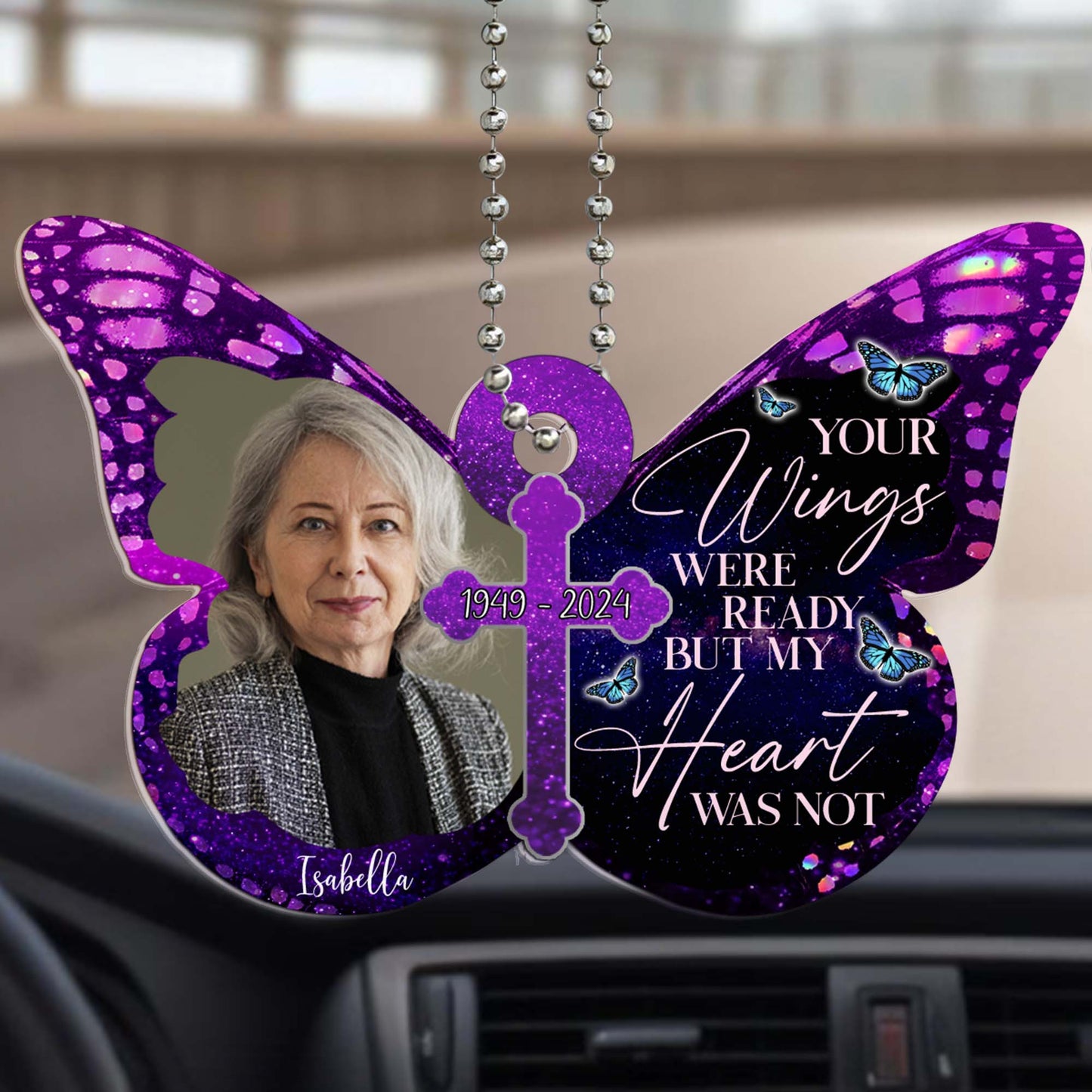 Tes ailes étaient prêtes, mais mon cœur ne l'était pas – Ornement acrylique personnalisé, ornement de voiture – FM121_HGO