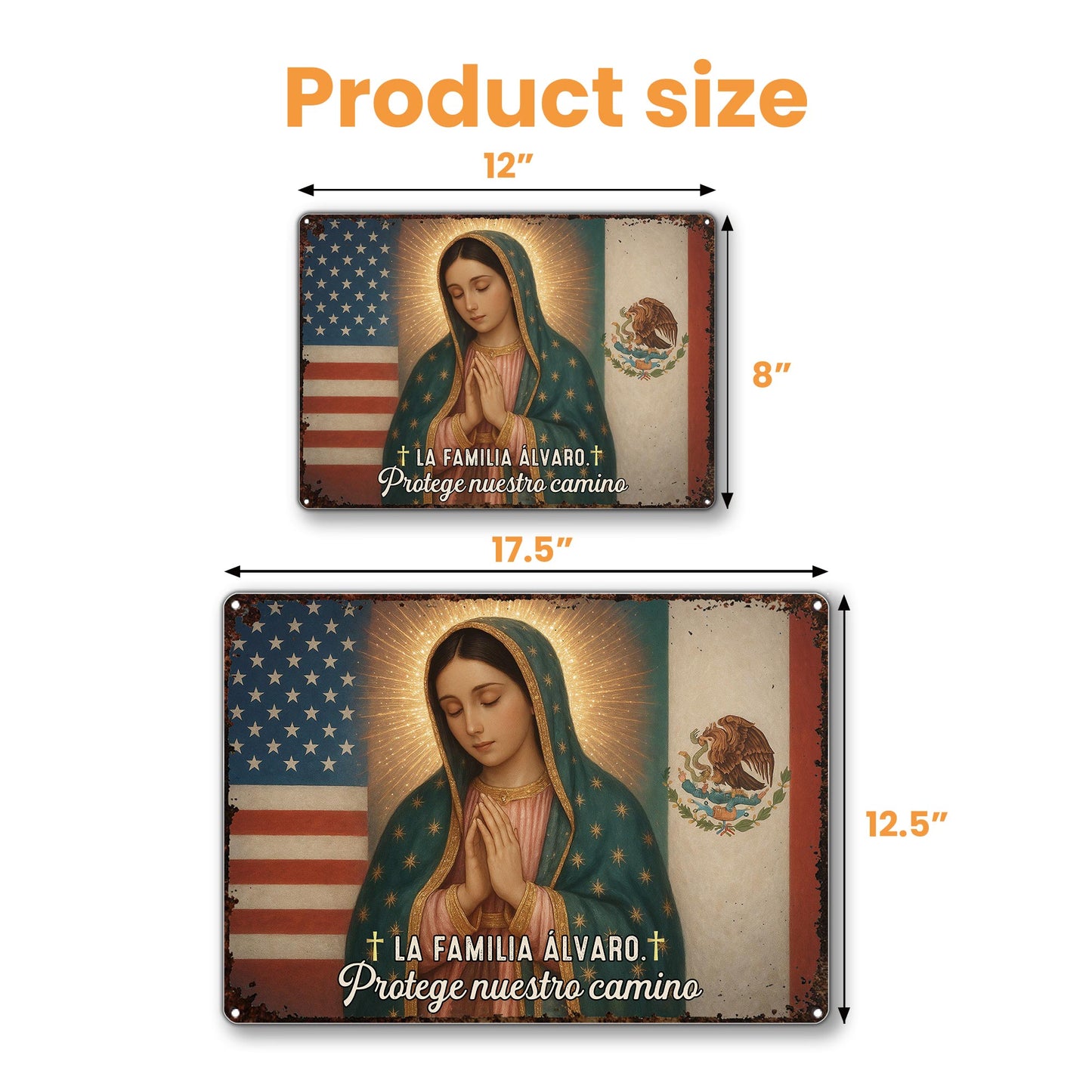 La Familia Álvaro, Protege Nuestro Camino, Virgin Mary and Flags