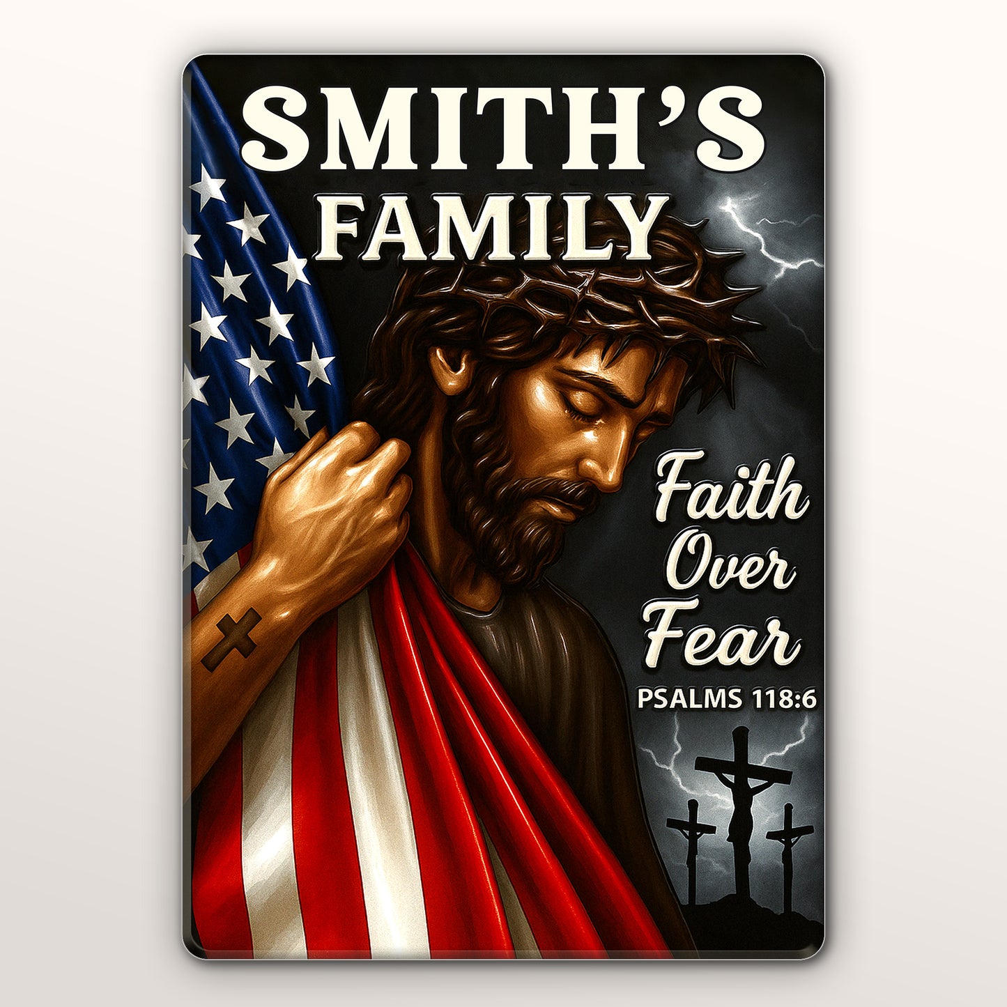 Faith Over Fear, Psalms 118:6, Jesus And American Flag