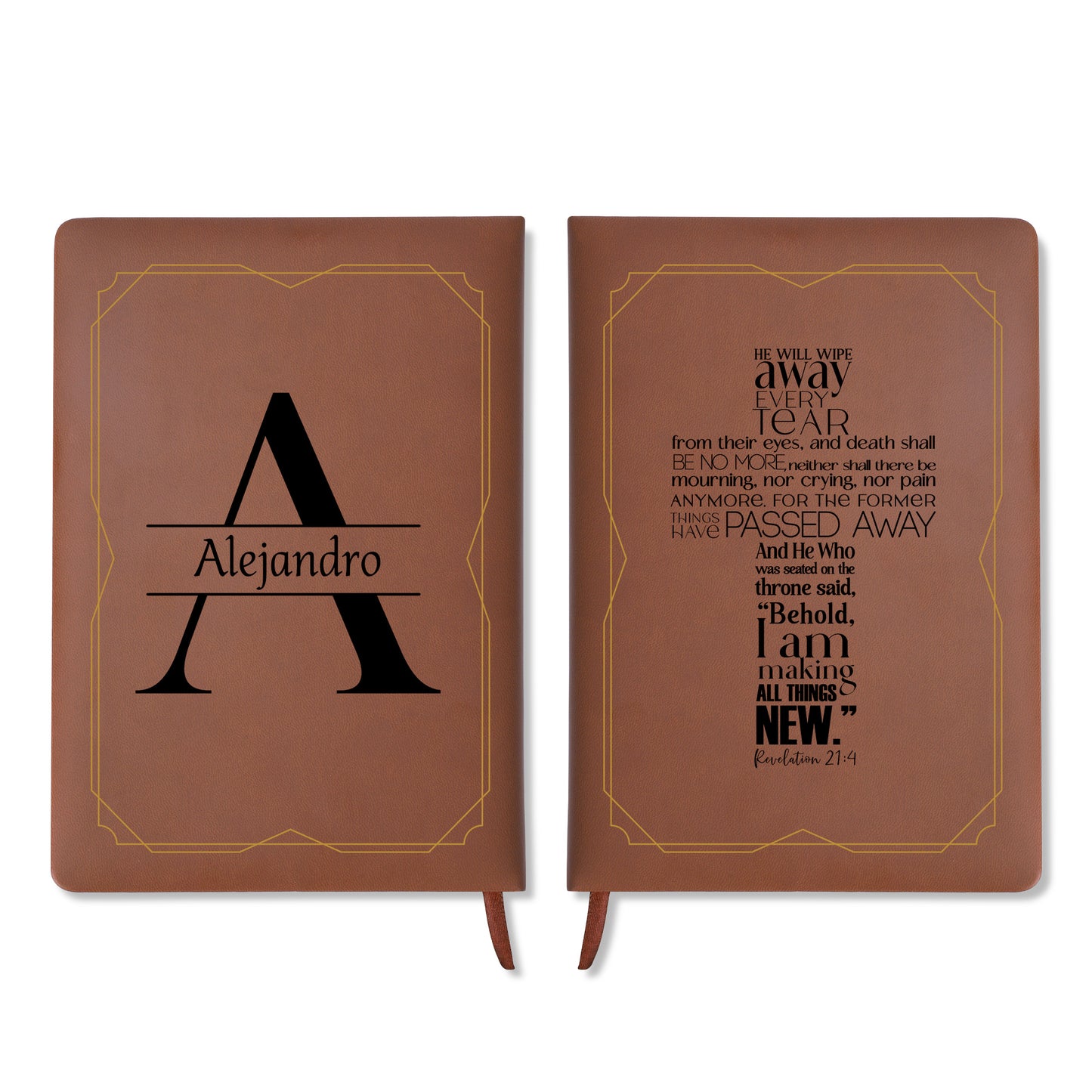 Behold I Am Making All Things New Bible Verse Leather Journal