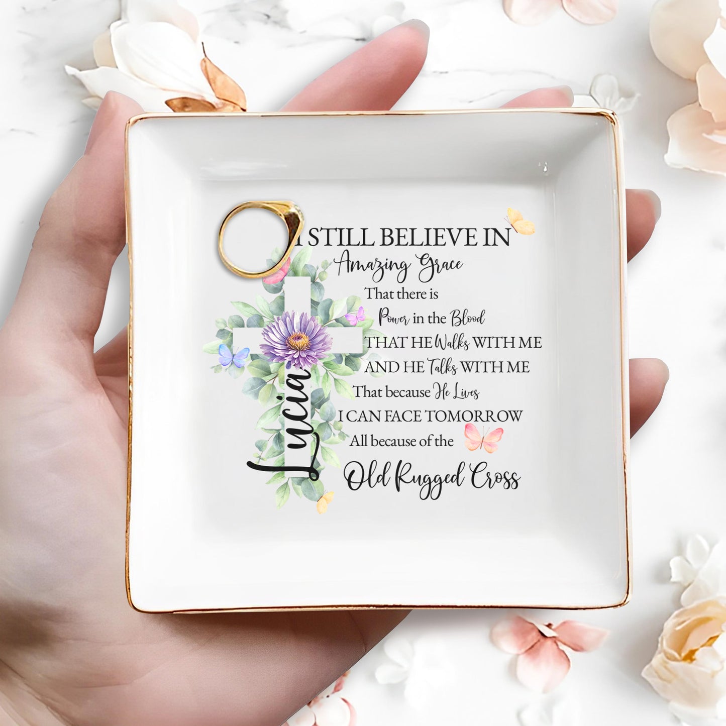 JE CROIS TOUJOURS EN Amazing Grace - Plat à bijoux personnalisé - FTH014_SCRD