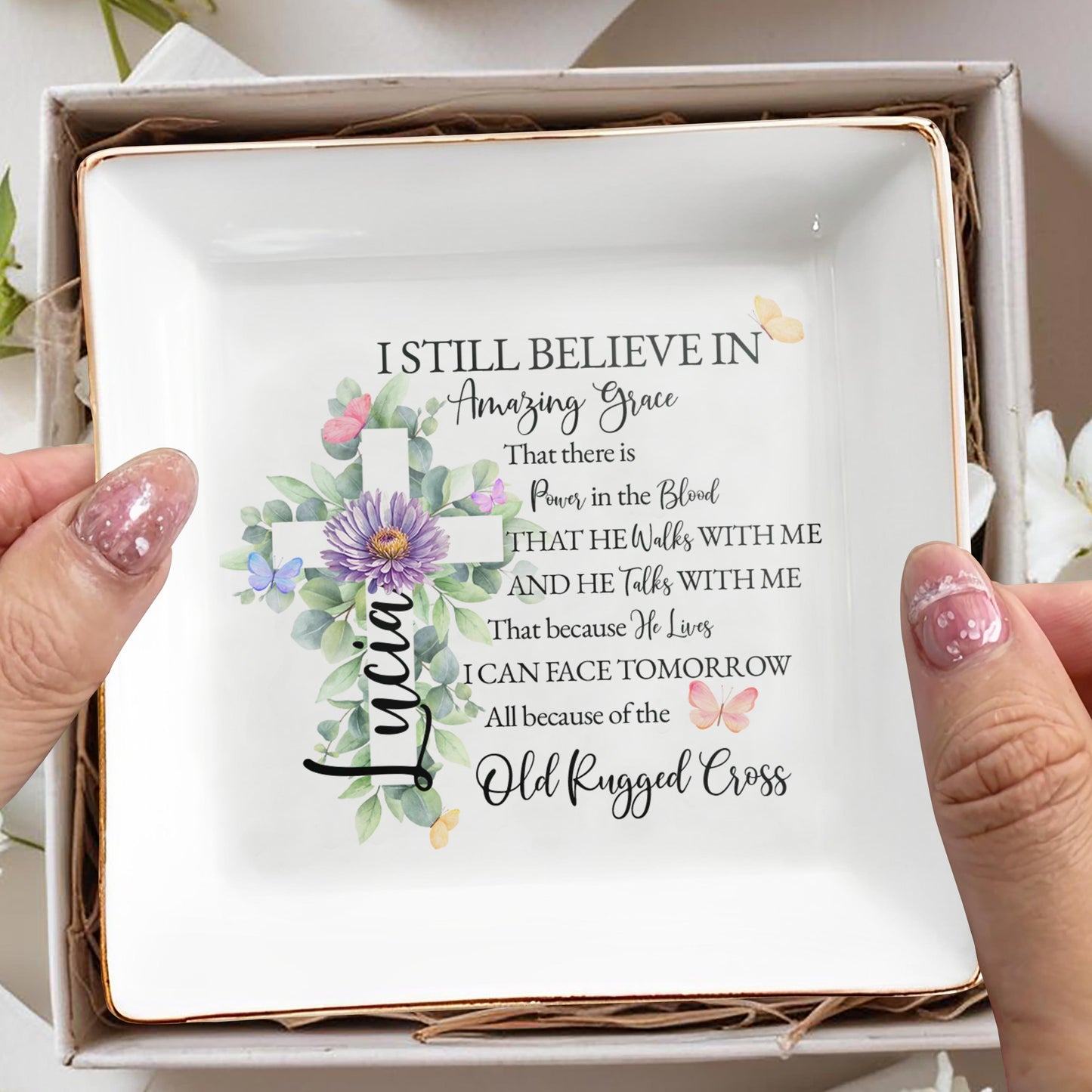 JE CROIS TOUJOURS EN Amazing Grace - Plat à bijoux personnalisé - FTH014_SCRD