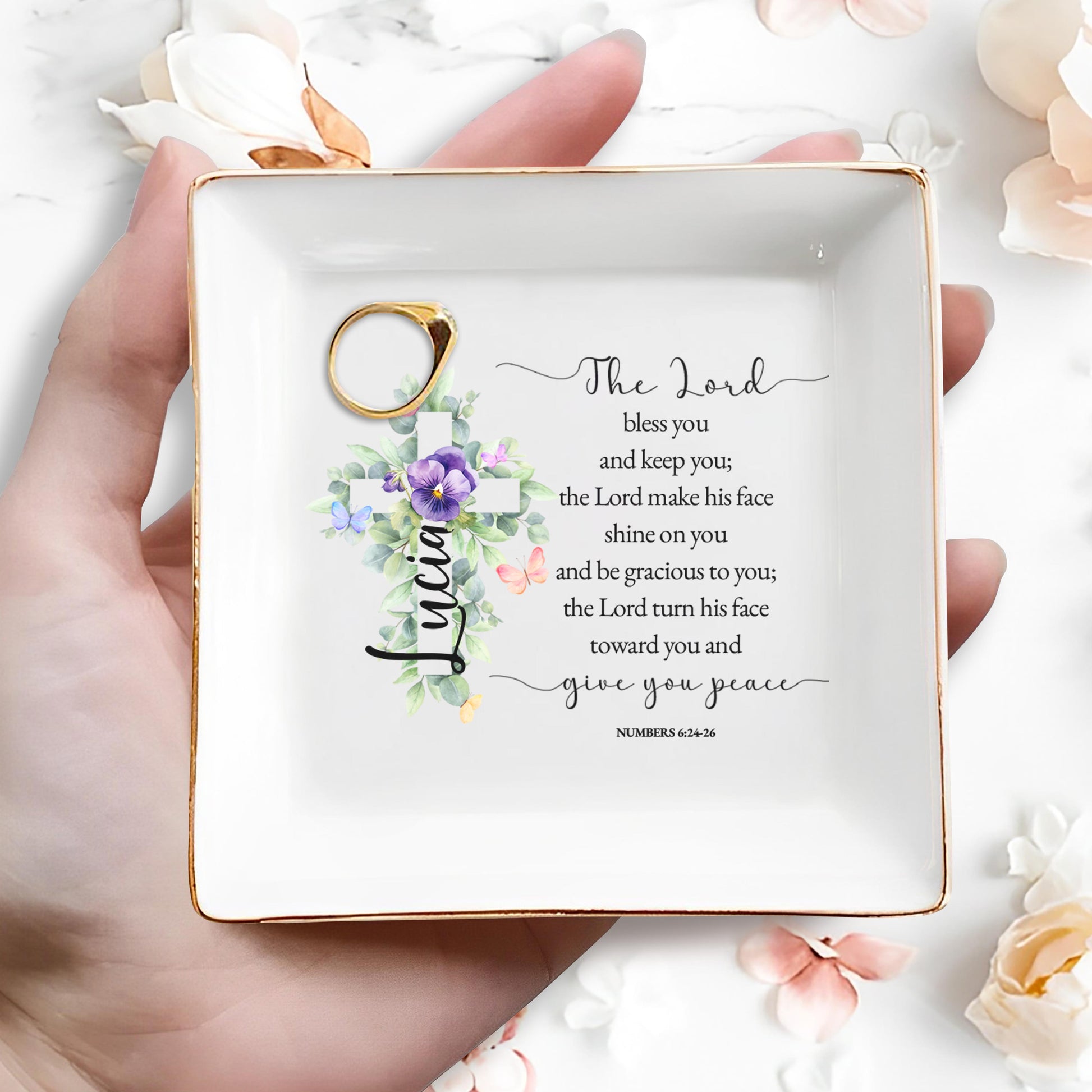 The Lord Bless You With Peace Floral Cross