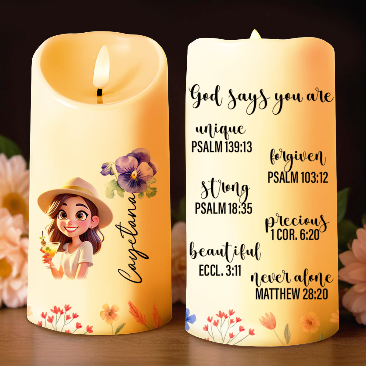 Inspirational Quotes With Beautiful Girl And Flowers Design