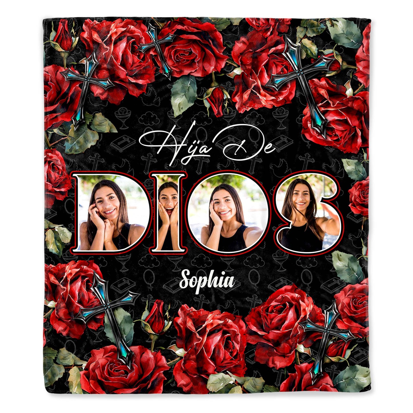 Daughter Of God, Eternal Love Roses And Cross Theme
