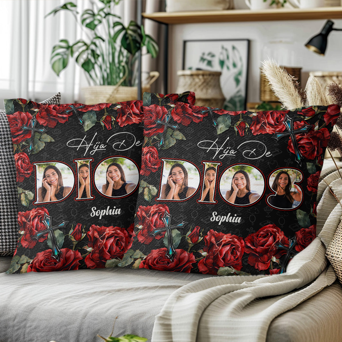 Daughter Of God Embellished With Roses And Crosses