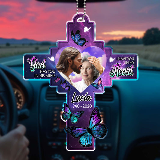 Butterflies And Heart Shape Memorial Custom Design Ornament