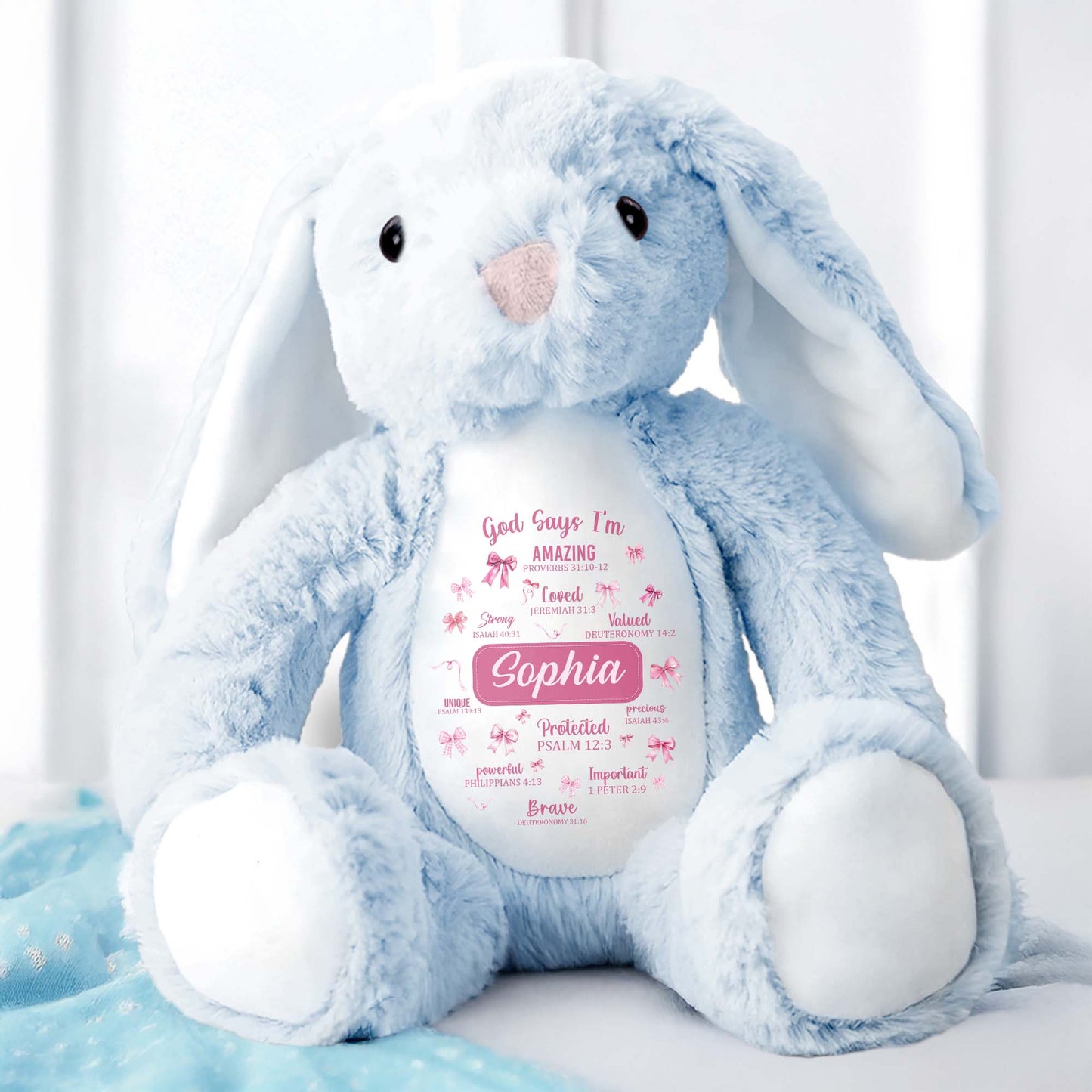 God Says I'm Amazing, Loved, Protected, Precious Bunny With Stars