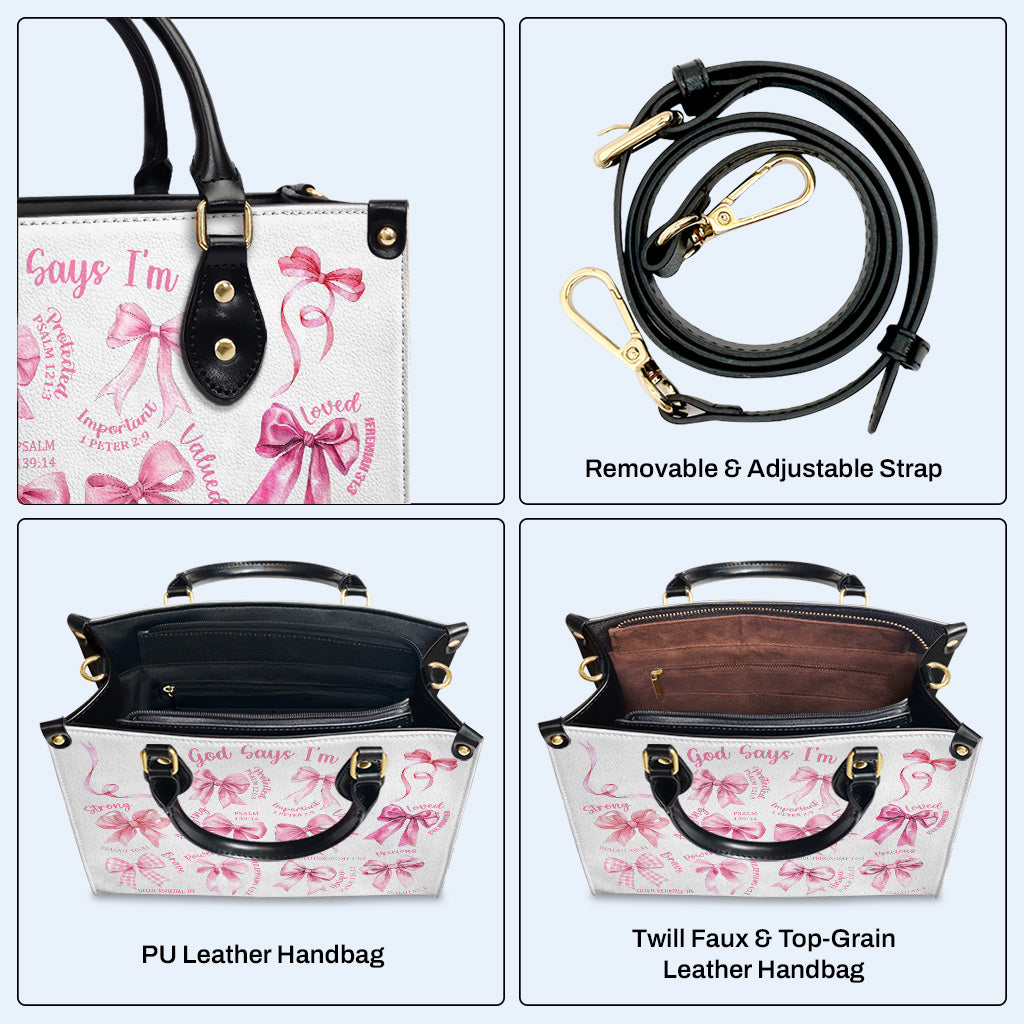 God Says I'm Loved And Valued Handbag With Bows And Verses