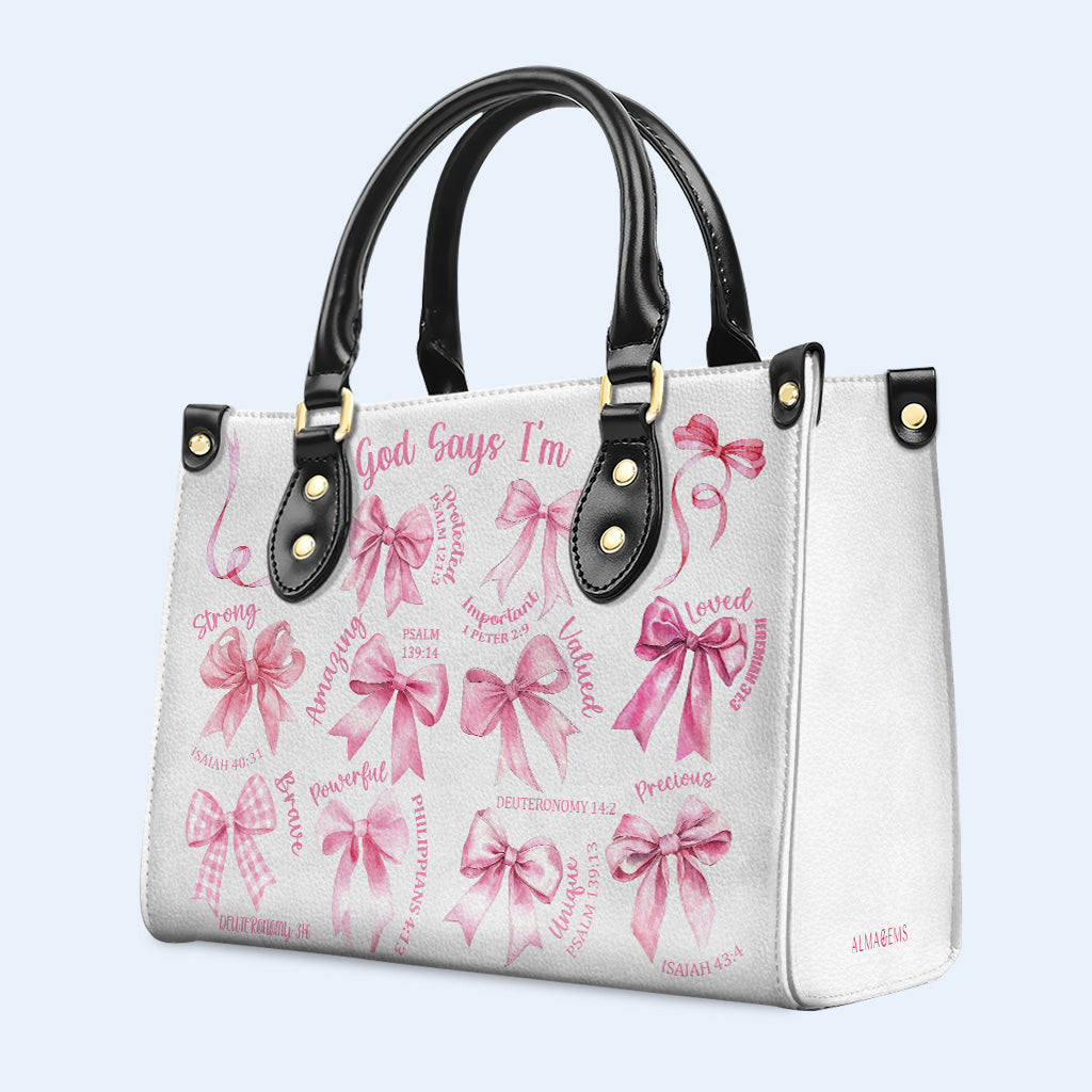 God Says I'm Loved And Valued Handbag With Bows And Verses