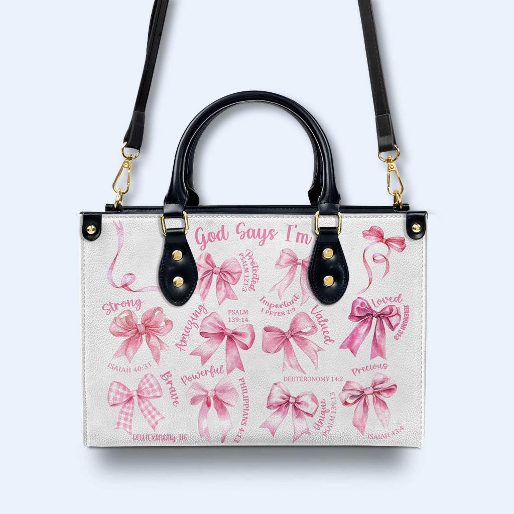 God Says I'm Loved And Valued Handbag With Bows And Verses