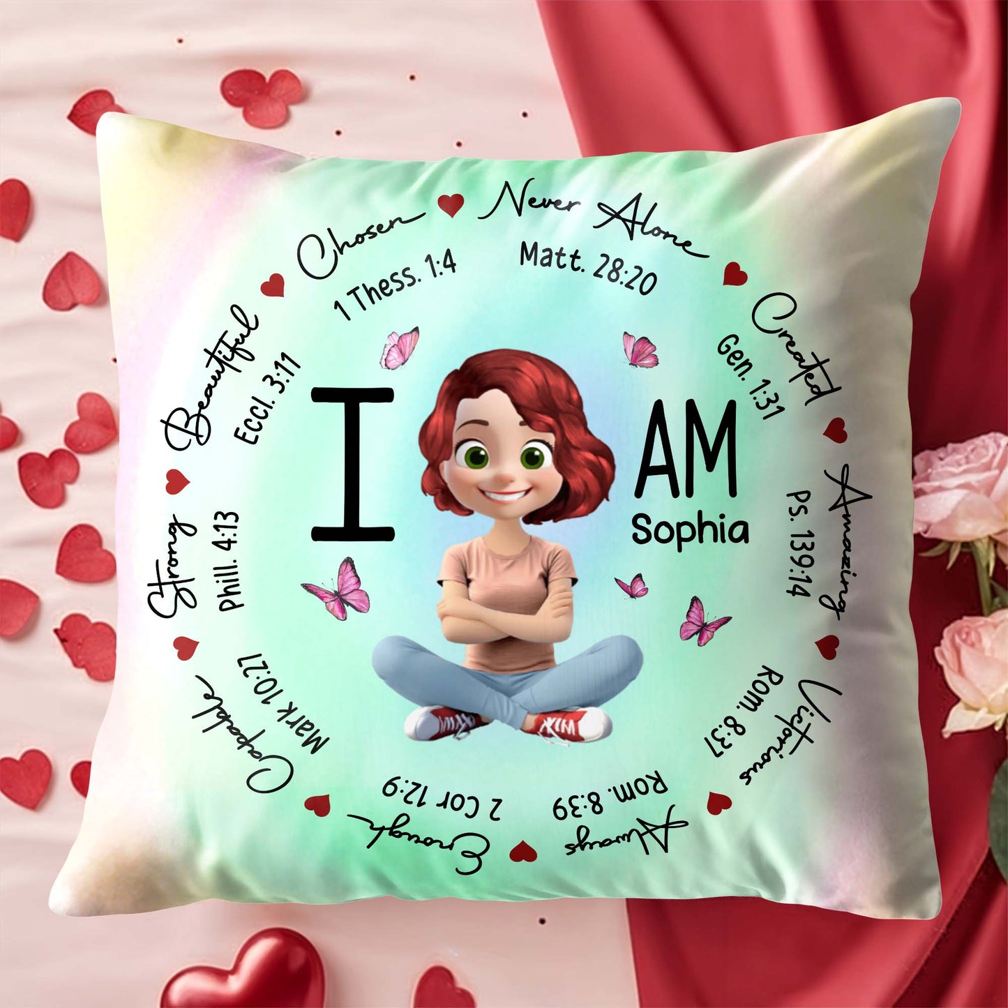 To My Beautiful Strong Amazing Daughter With Hearts And Butterflies