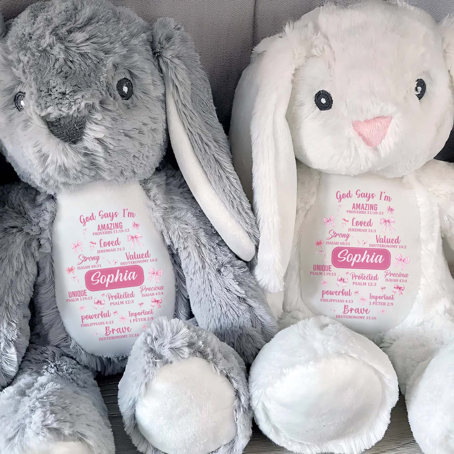 God Says I'm Amazing Loved Strong, Religious Symbols Bunny