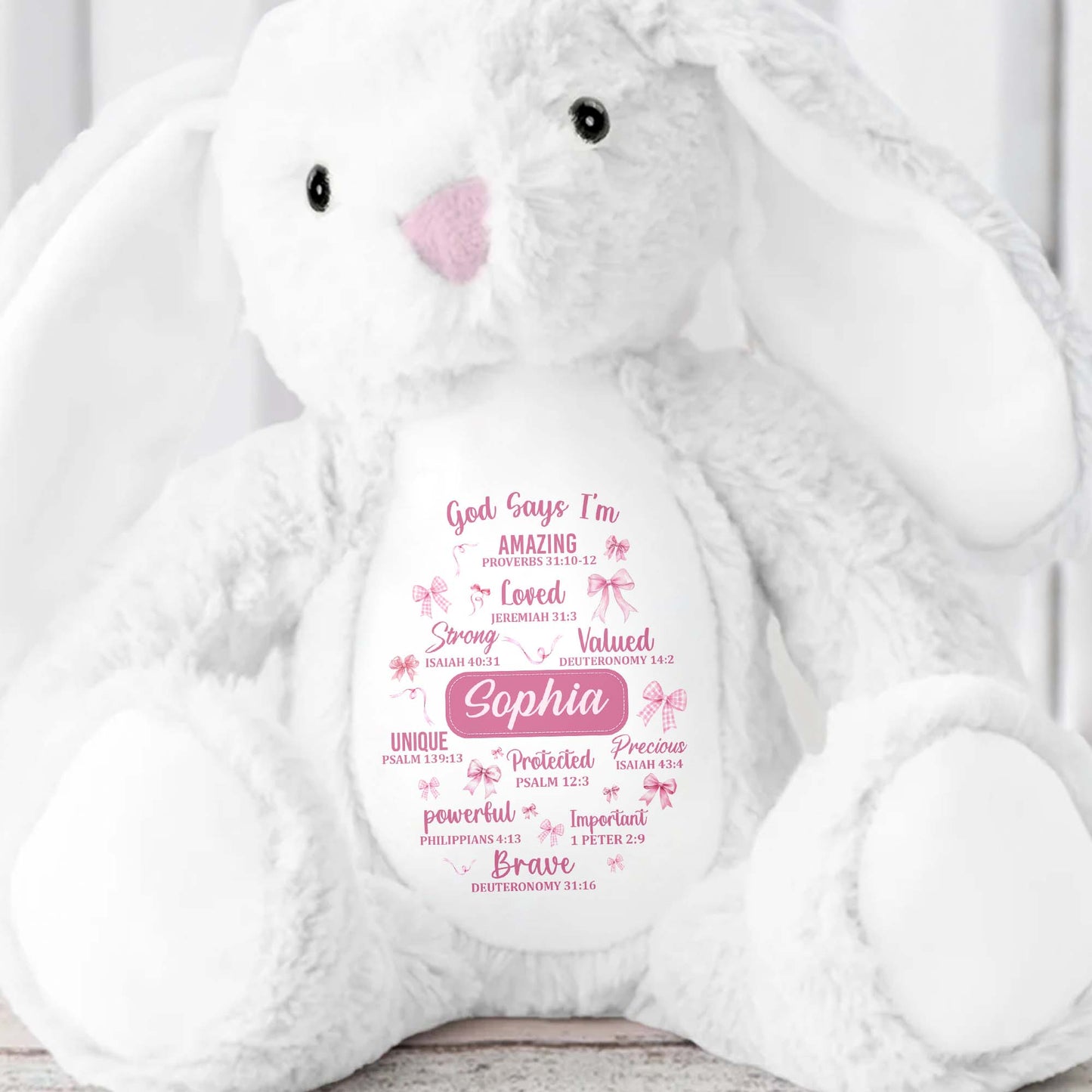 God Says I'm Amazing Loved Strong, Religious Symbols Bunny