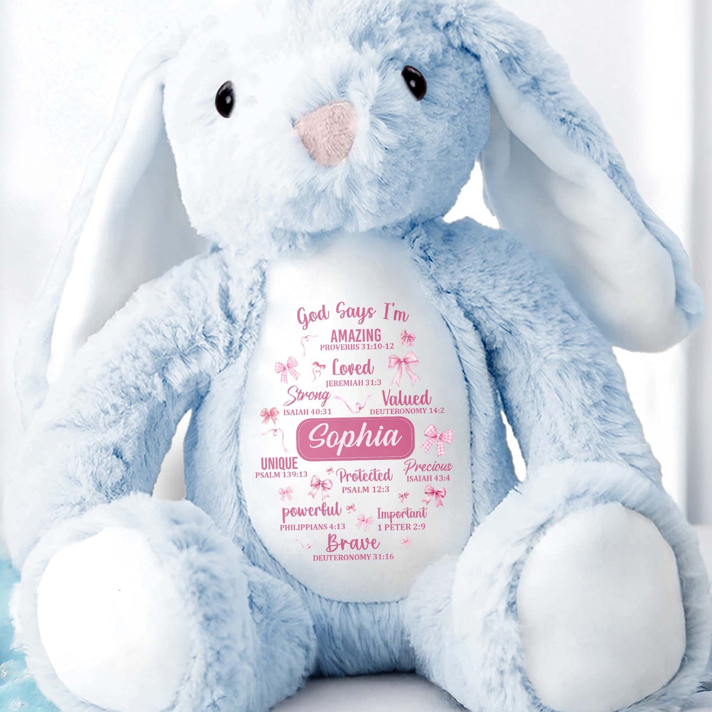 God Says I'm Amazing Loved Strong, Religious Symbols Bunny