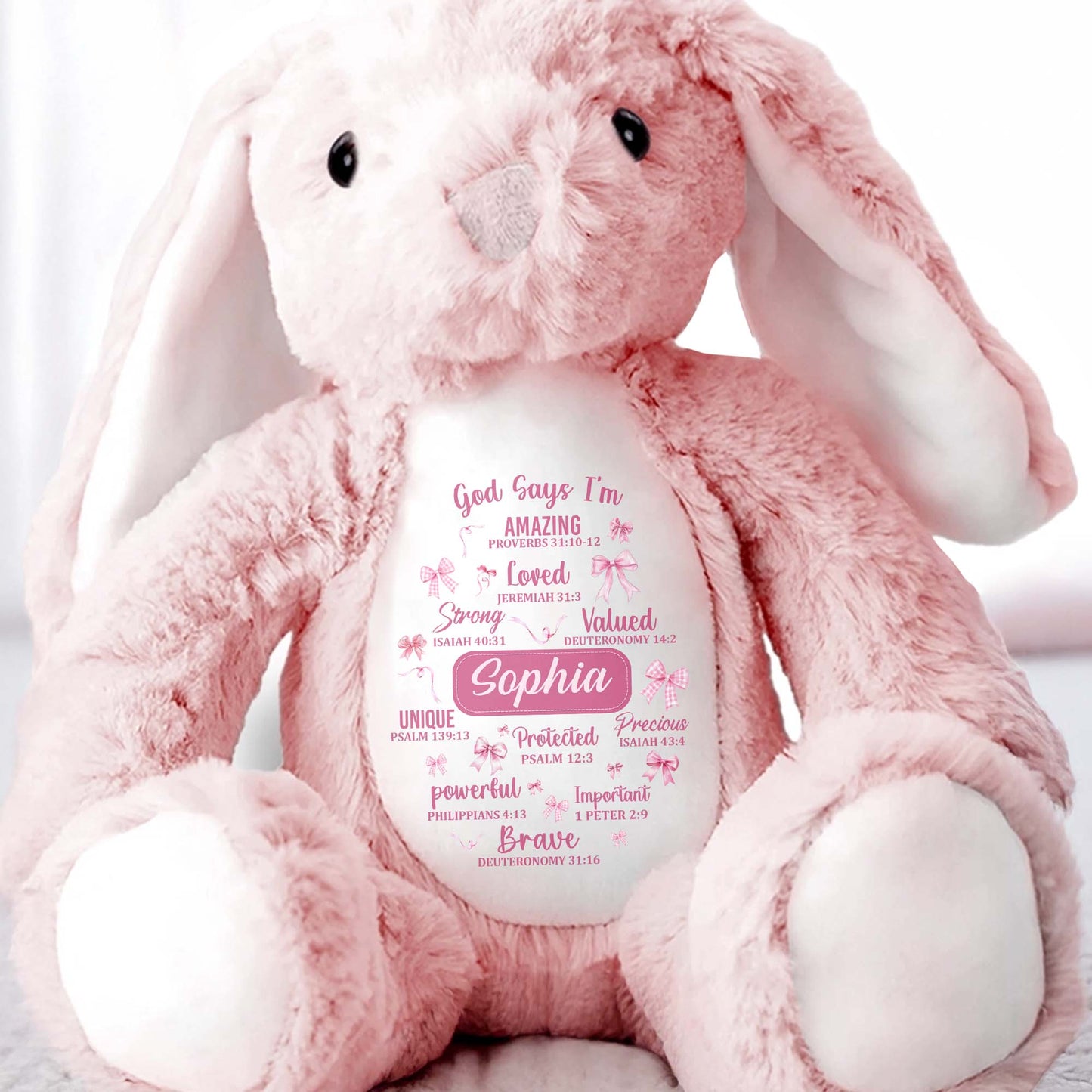 God Says I'm Amazing Loved Strong, Religious Symbols Bunny