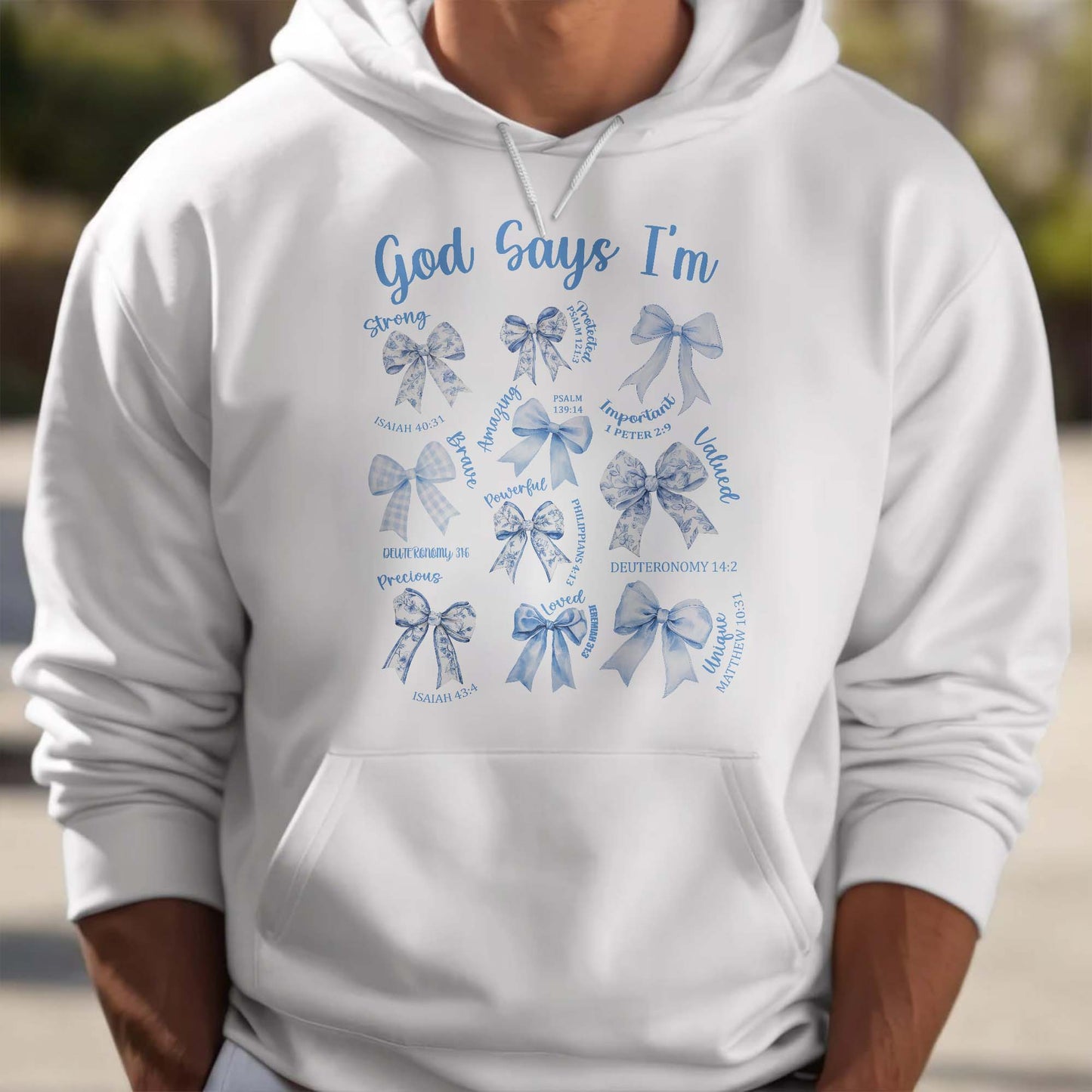 God Says I'm Strong, Loved, Important, Bows and Religious Verses