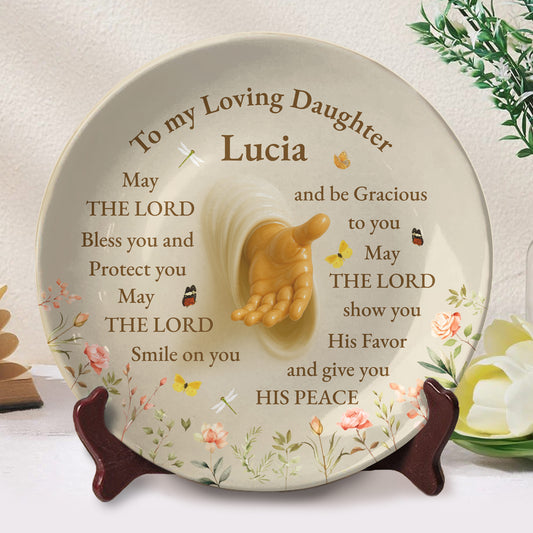 To My Loving Daughter Lucia May The Lord Bless You, Praying Hands And Flowers
