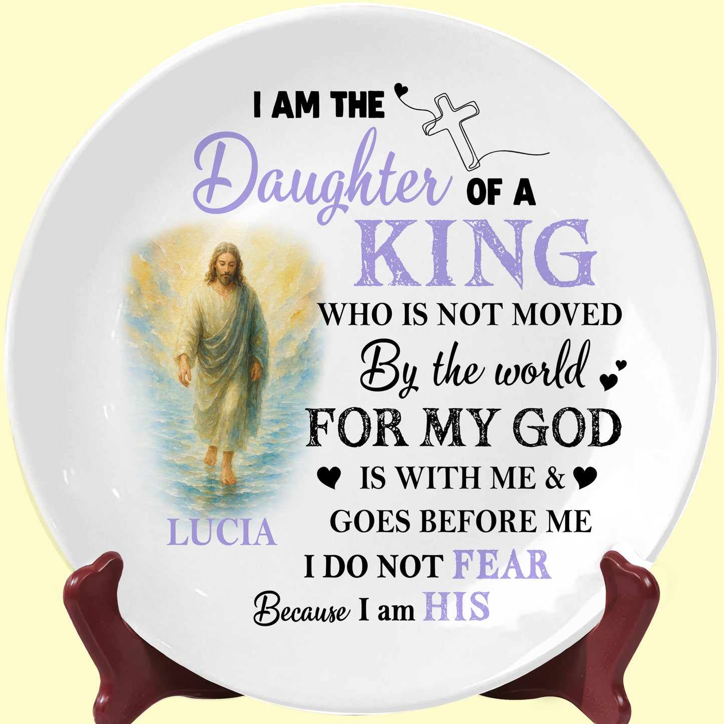 I Am The Daughter Of A King, Religious Figure And Cross