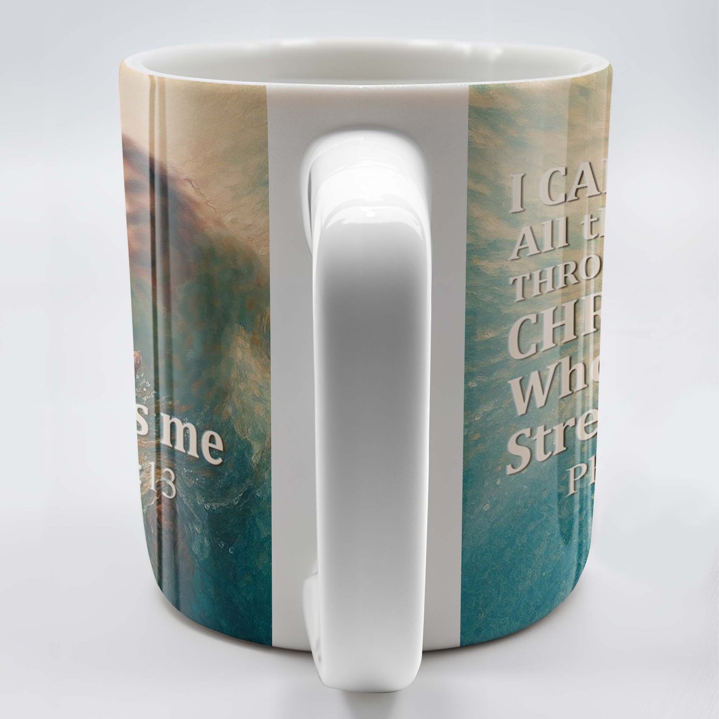 I Can Do All Things Through Christ Who Strengthens Me, Religious Image and Hands - Personalized Custom Coffee Mug - FTH049_MG