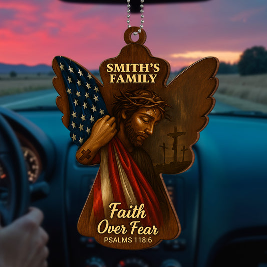 Faith Over Fear, PSALMS 118:6, Angel and American Flag