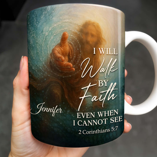 I Will Walk By Faith Even When I Cannot See, Hand Pointing And Religious Figure