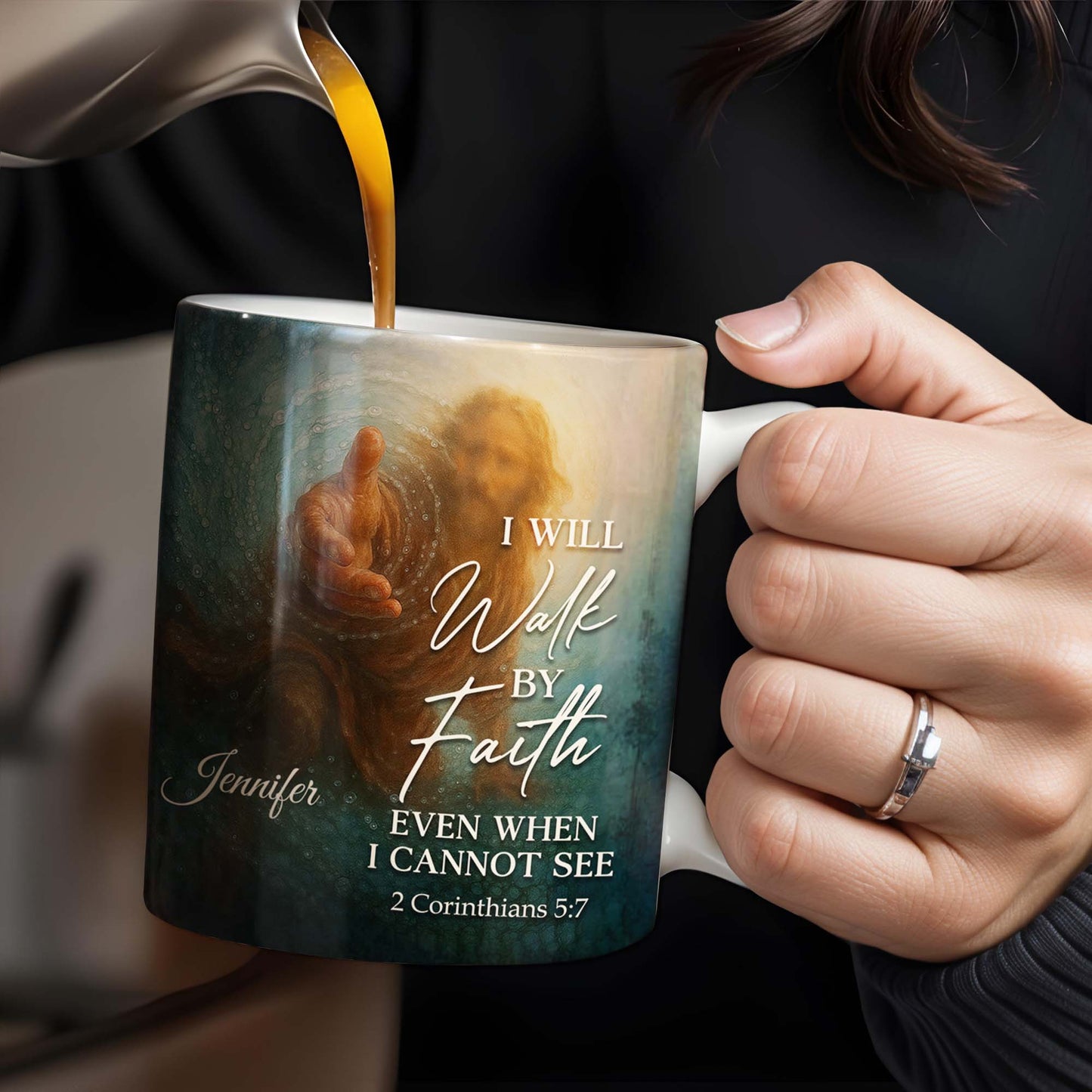 I Will Walk By Faith Even When I Cannot See, Hand Pointing And Religious Figure