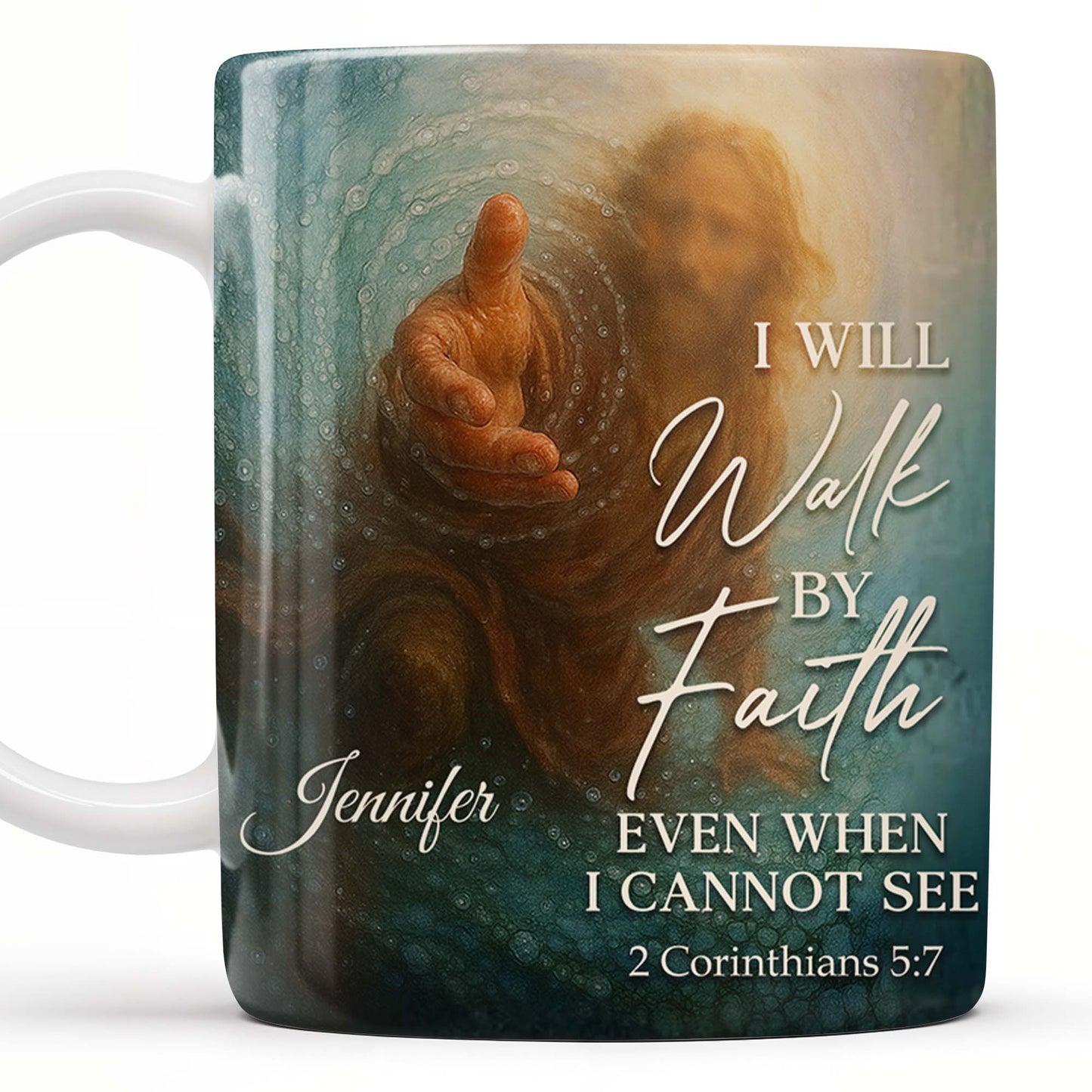 I Will Walk By Faith Even When I Cannot See, Hand Pointing And Religious Figure