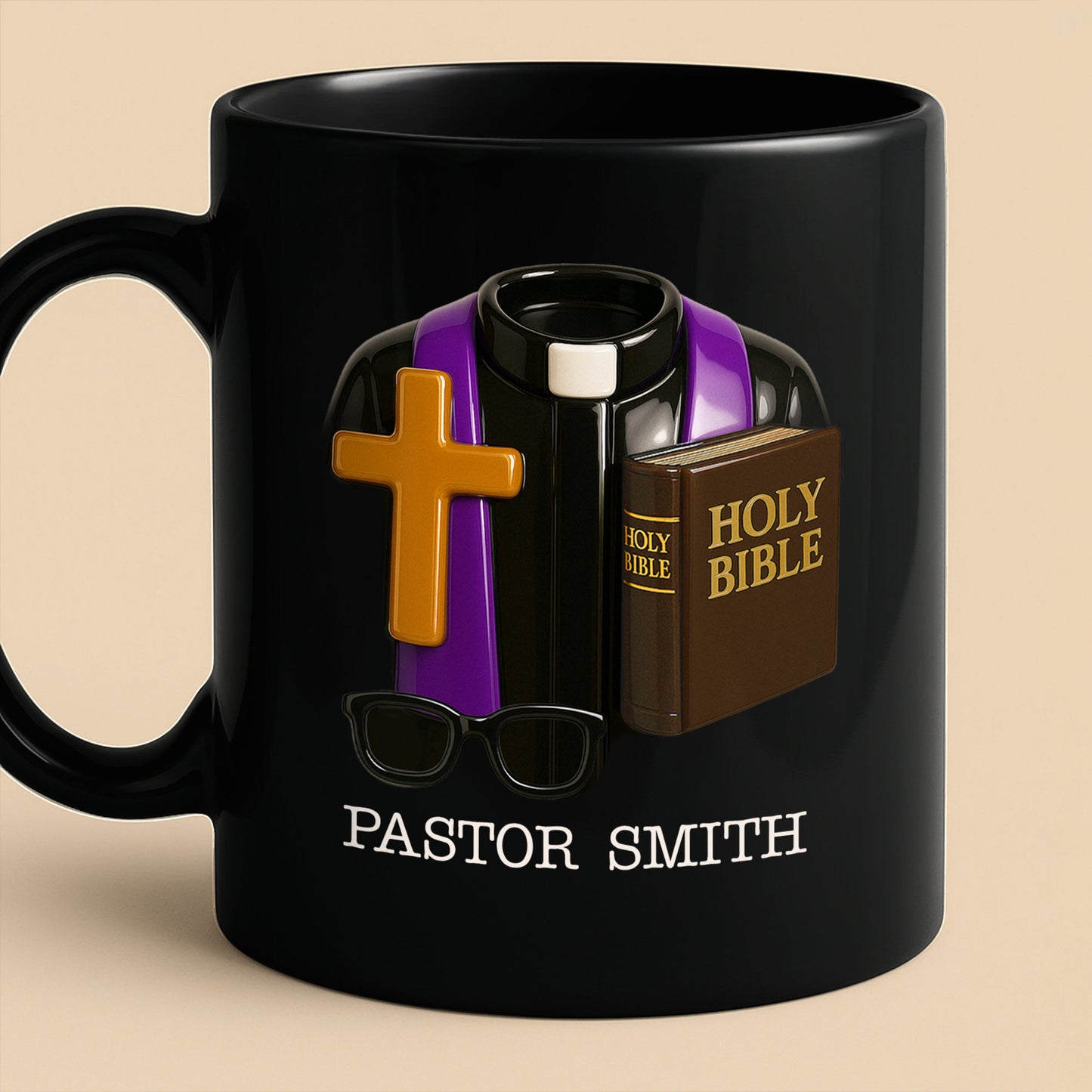 Customized Mug For Pastors With Cross And Bible