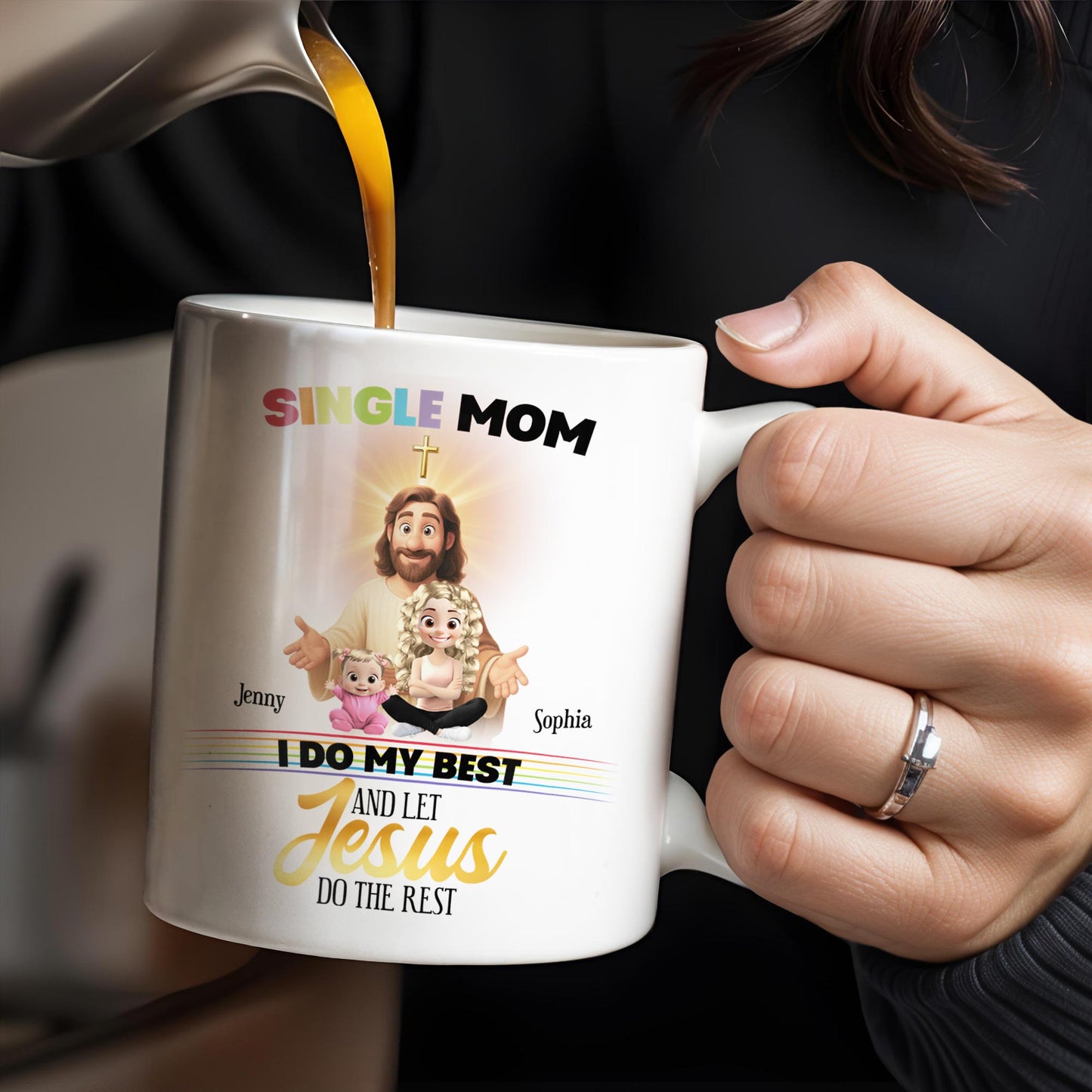 Single Mom, I Do My Best And Let Jesus Do The Rest, Family And Cross