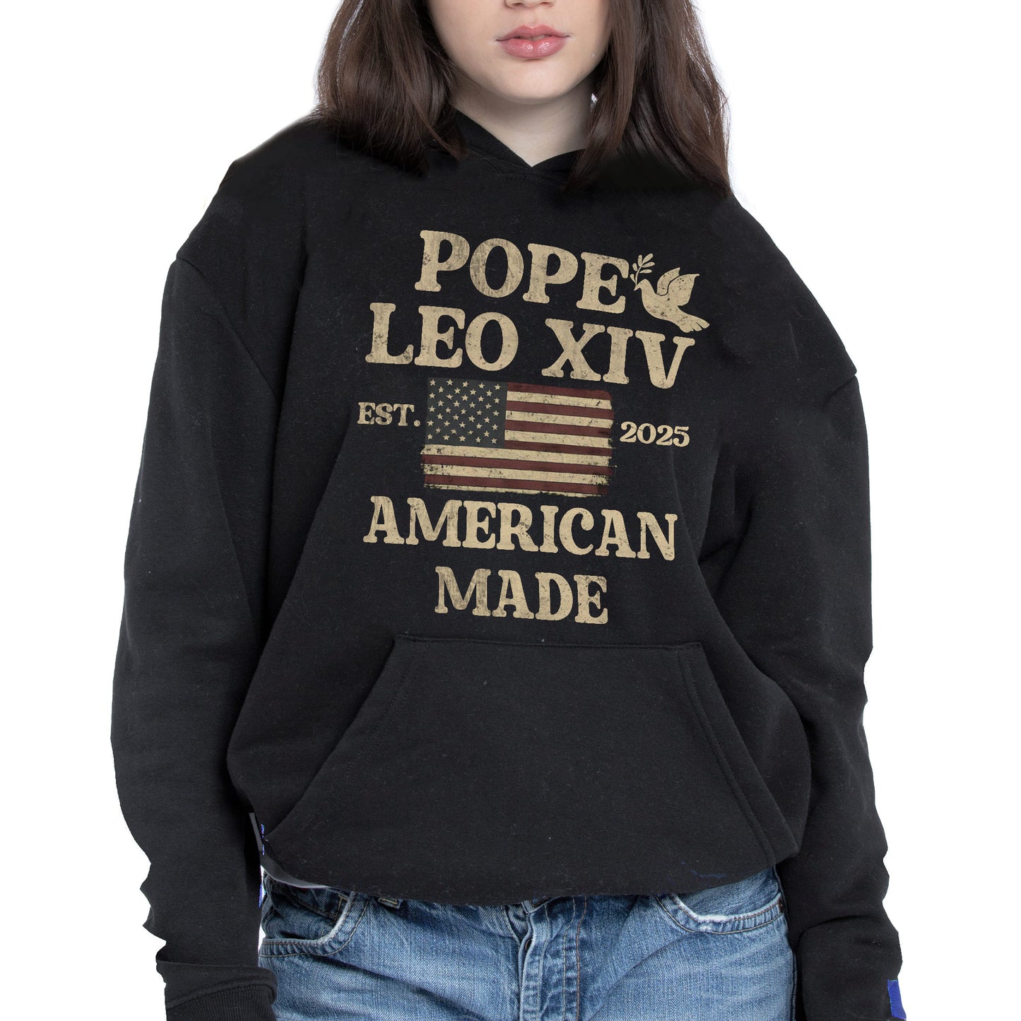 Pope Leo XIV, American Made Olive Branch and American Flag