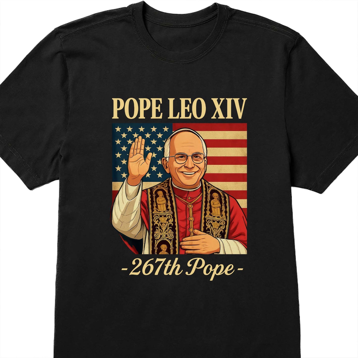 Pope Leo XIV, 267th Pope, American Flag