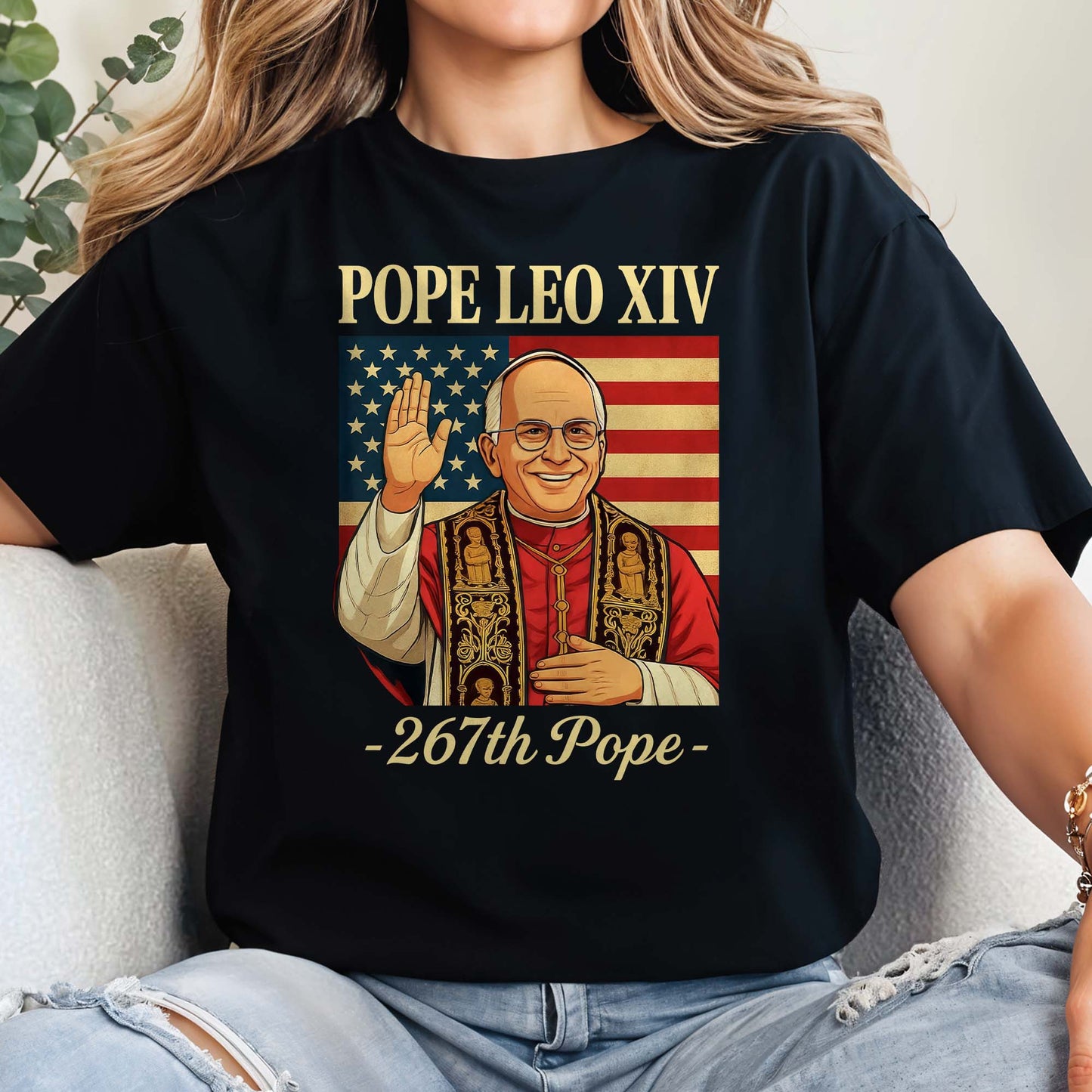 Pope Leo XIV, 267th Pope, American Flag