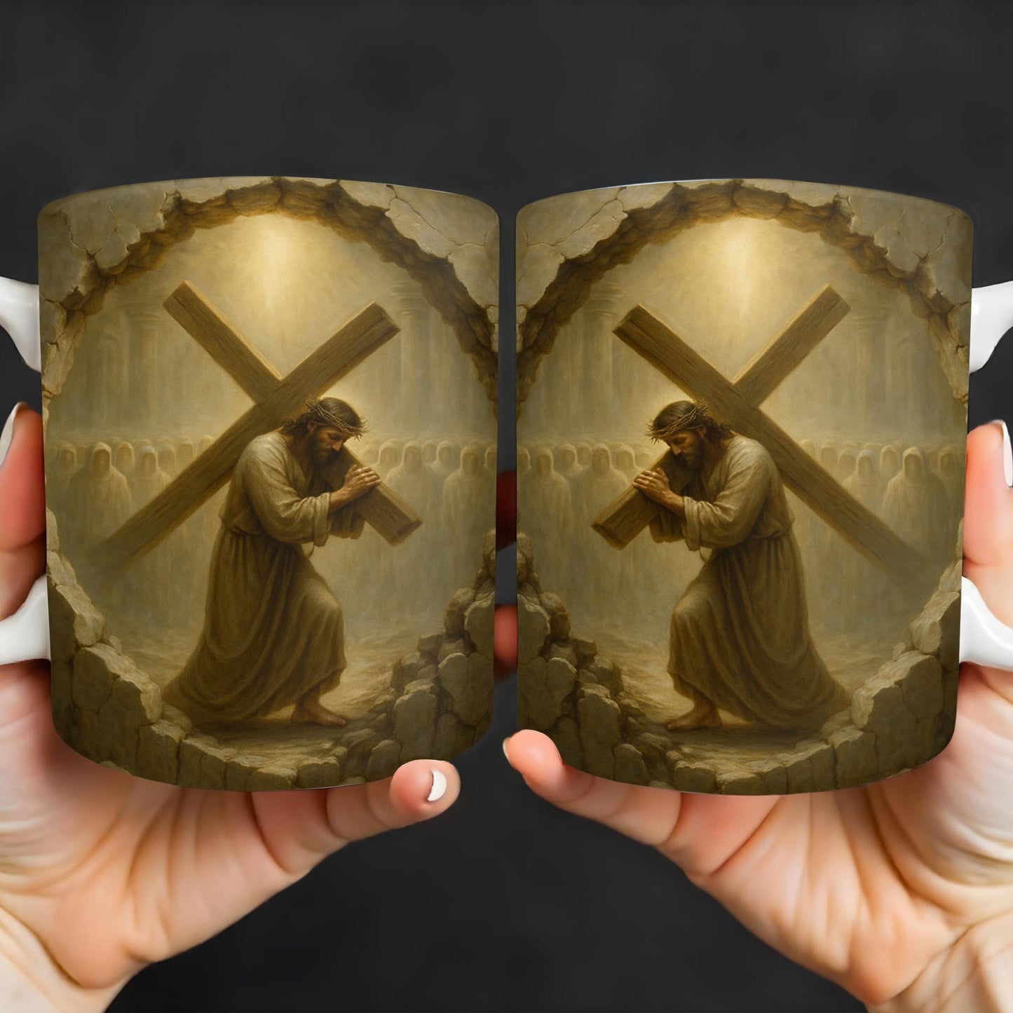 Celebrate Faith And Inspiration With This Beautifully Crafted Mug Featuring A Religious Figure