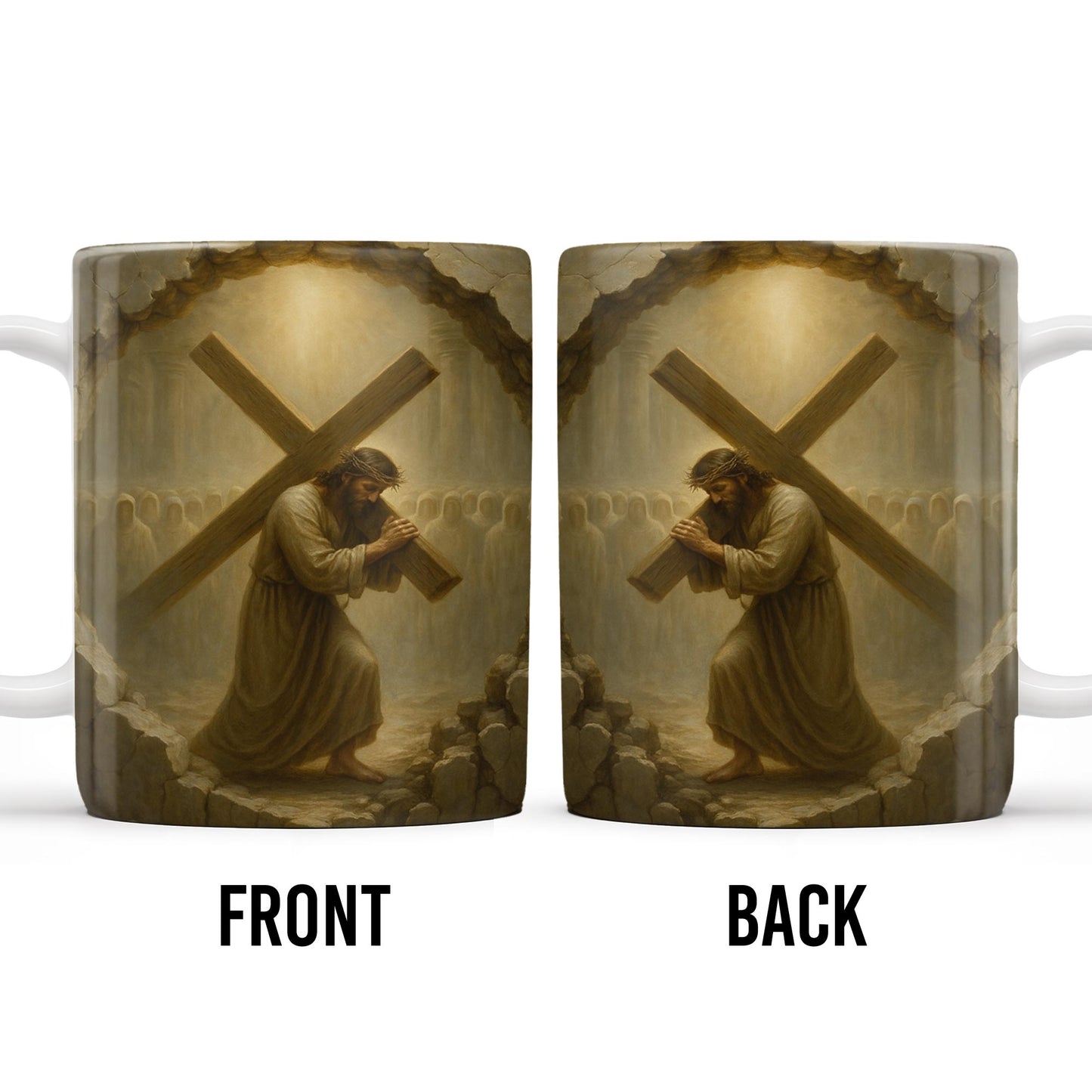Celebrate Faith And Inspiration With This Beautifully Crafted Mug Featuring A Religious Figure