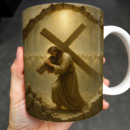 Celebrate Faith And Inspiration With This Beautifully Crafted Mug Featuring A Religious Figure