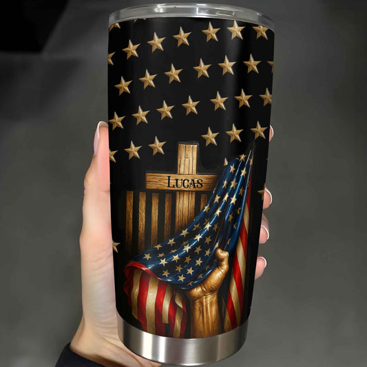 Customizable Patriotic Stars And Stripes Design With Wooden Chair