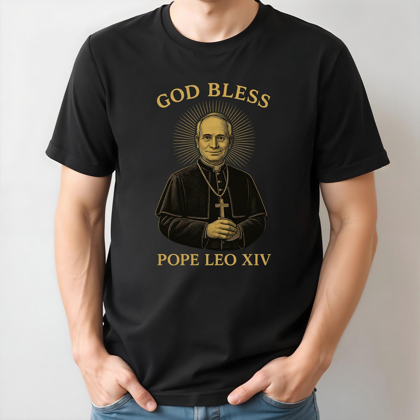 God Bless Pope Leo XIV, Catholic Religious T-Shirt