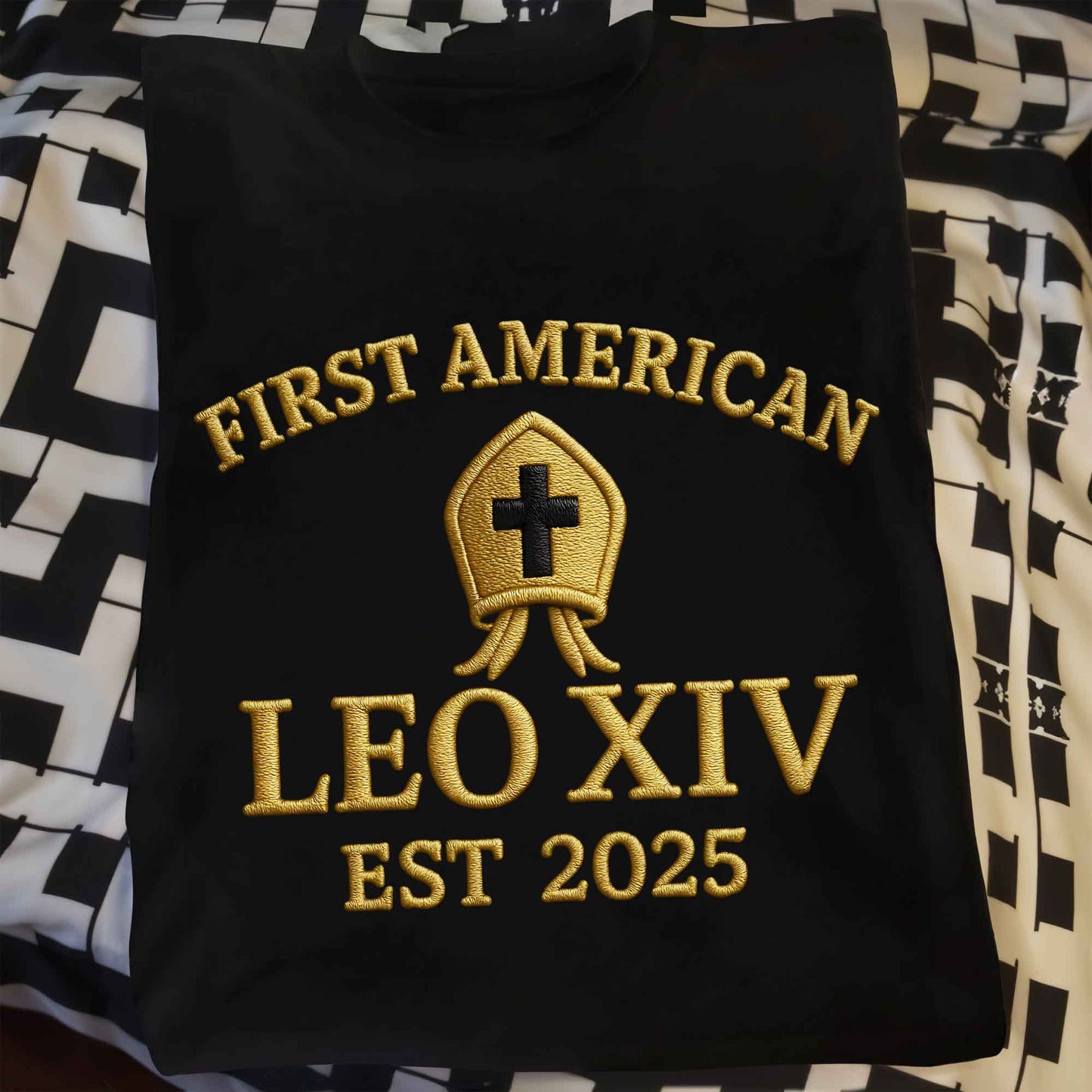 First American Leo XIV Est 2025, Crest and Text