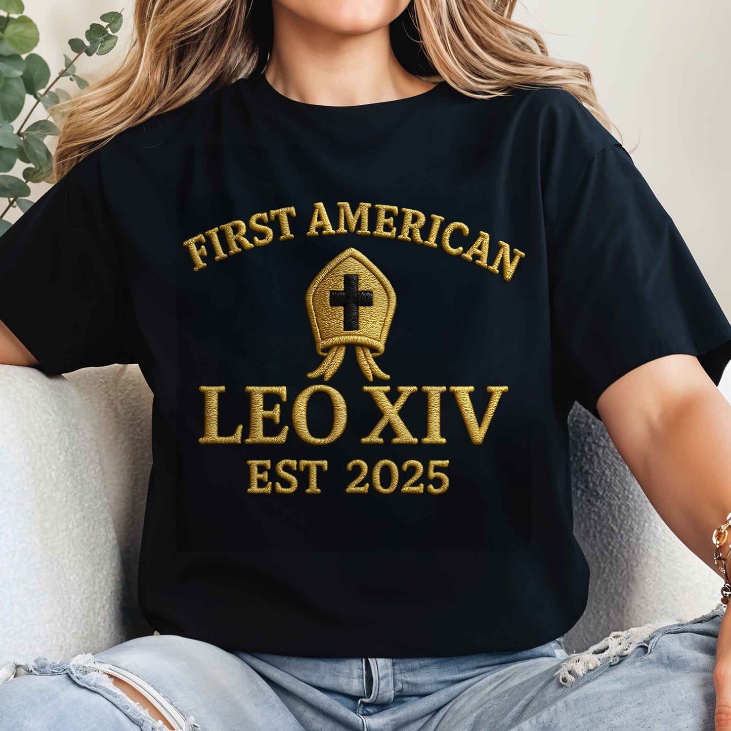 First American Leo XIV Est 2025, Crest and Text
