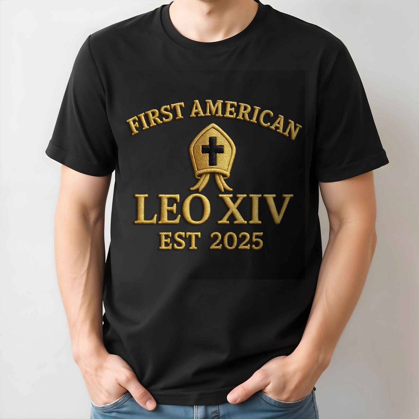 First American Leo XIV Est 2025, Crest and Text