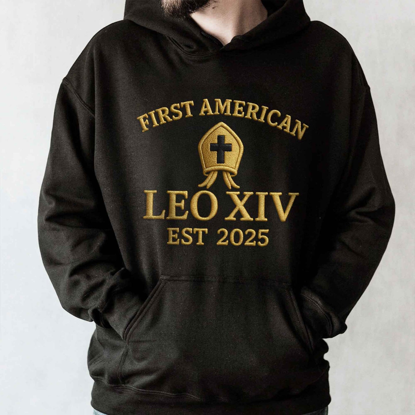 First American Leo XIV Est 2025, Crest and Text