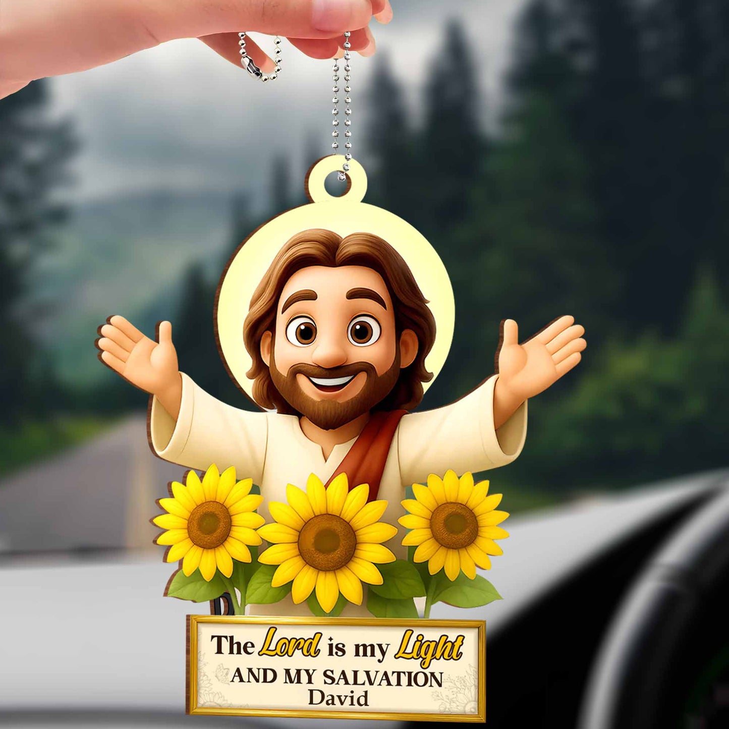The Lord Is My Light And My Salvation, Religious Figure With Sunflowers