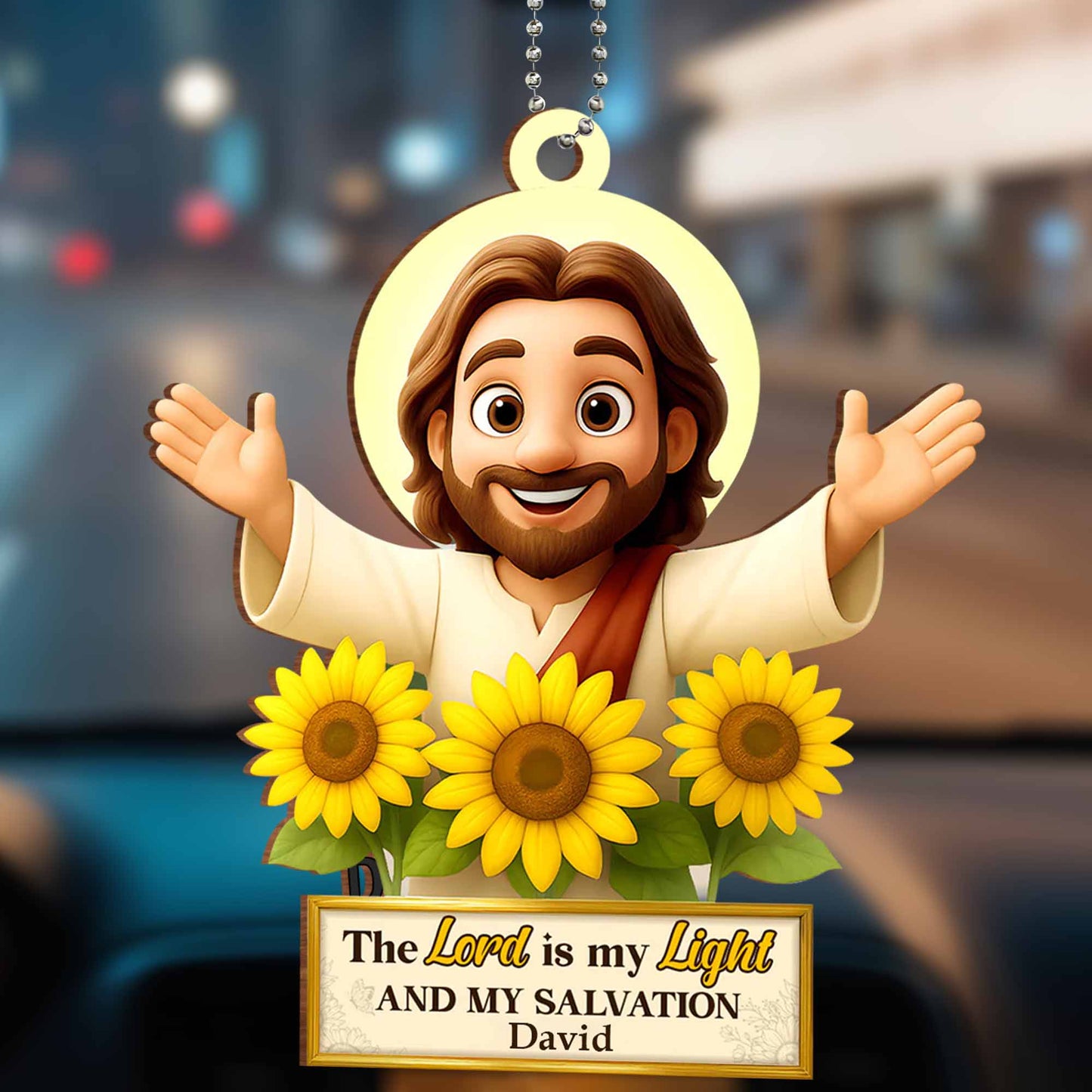The Lord Is My Light And My Salvation, Religious Figure With Sunflowers