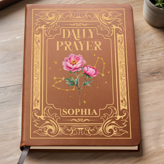 Daily Prayer Embossed With Flowers And Constellations