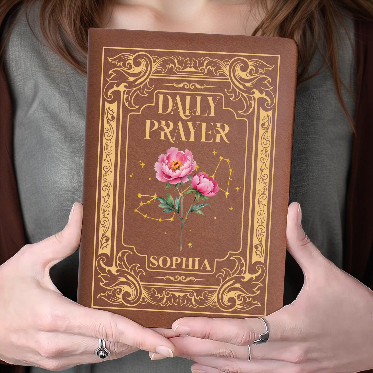 Daily Prayer Embossed With Flowers And Constellations