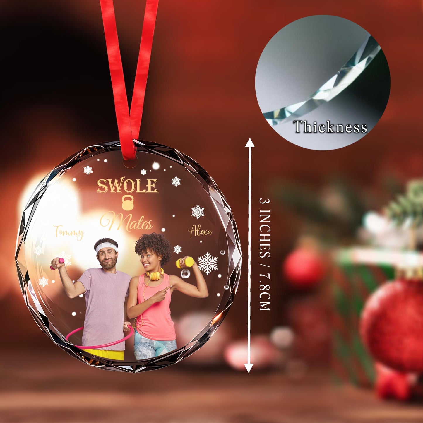 Swole Mates Celebrating Fitness and Friendship Ornament