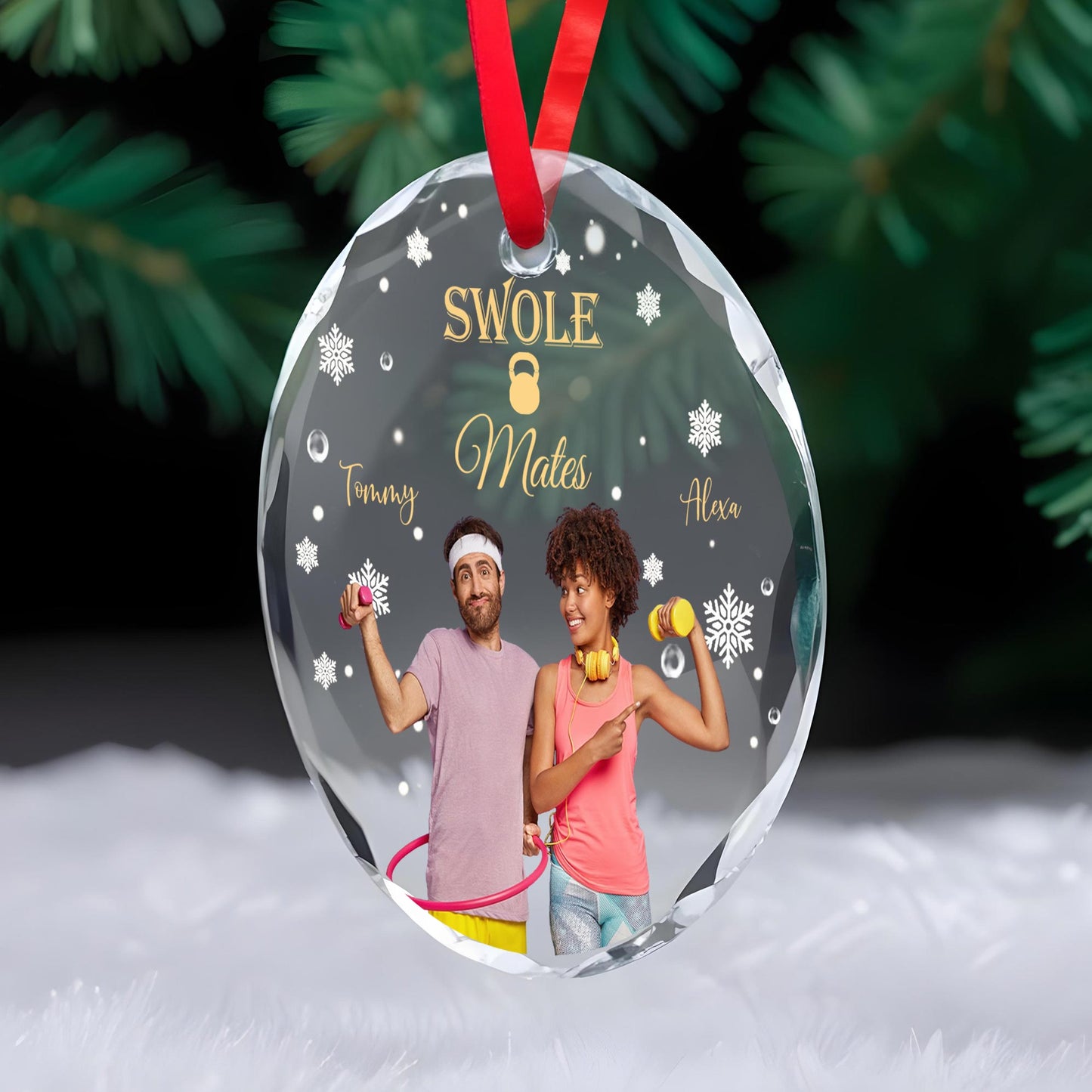 Swole Mates Celebrating Fitness and Friendship Ornament