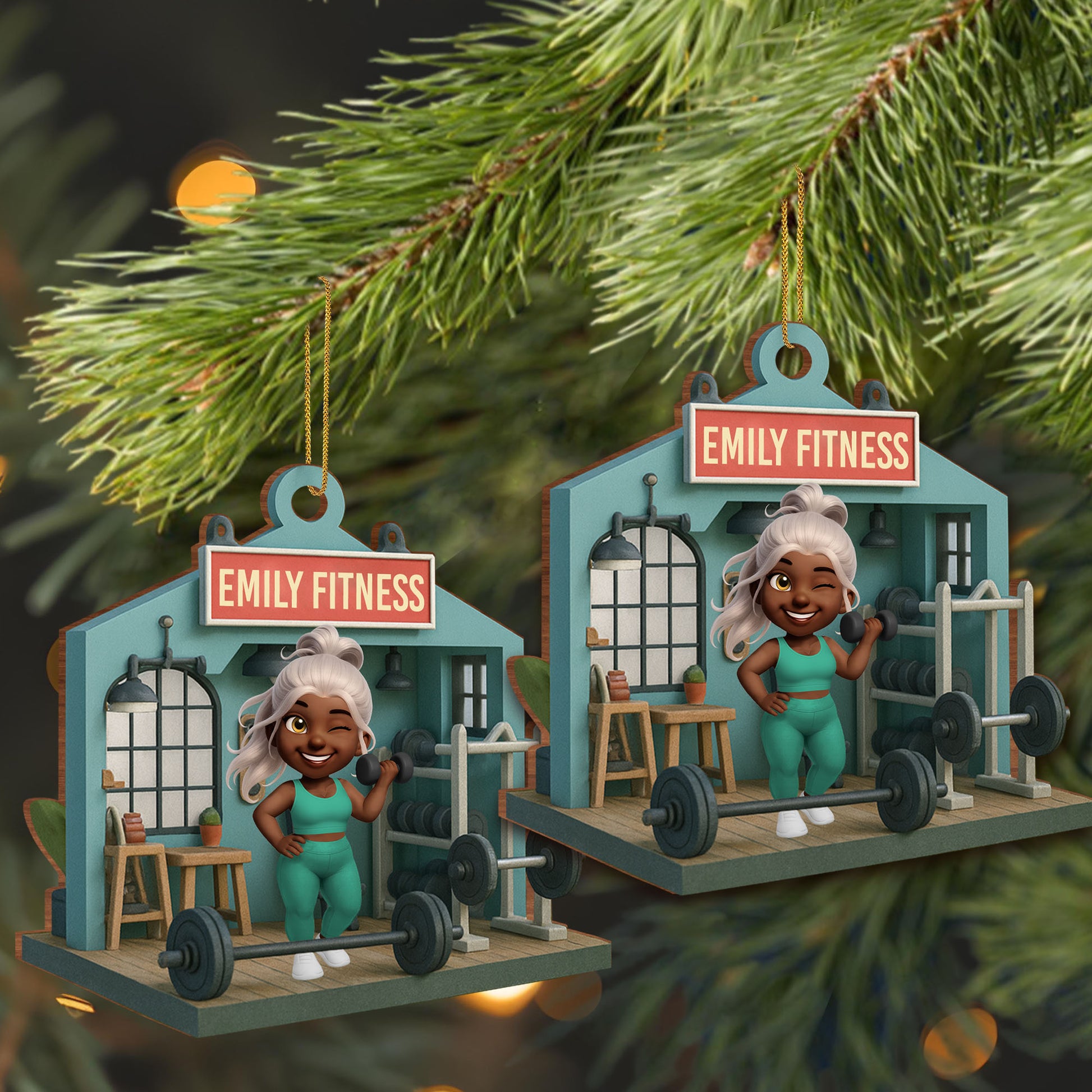 Celebrate Fitness With Personalized Gym Equipment Ornament